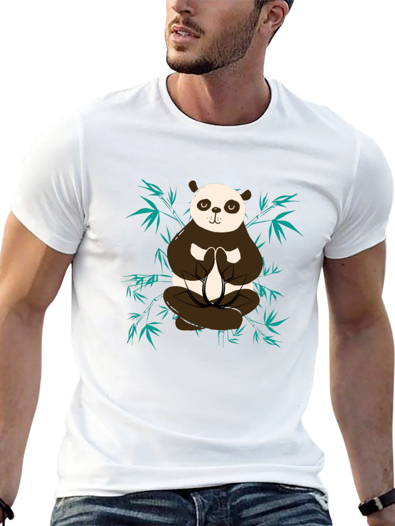 Meditating Panda Graphic Tee - Zen Style Shirt