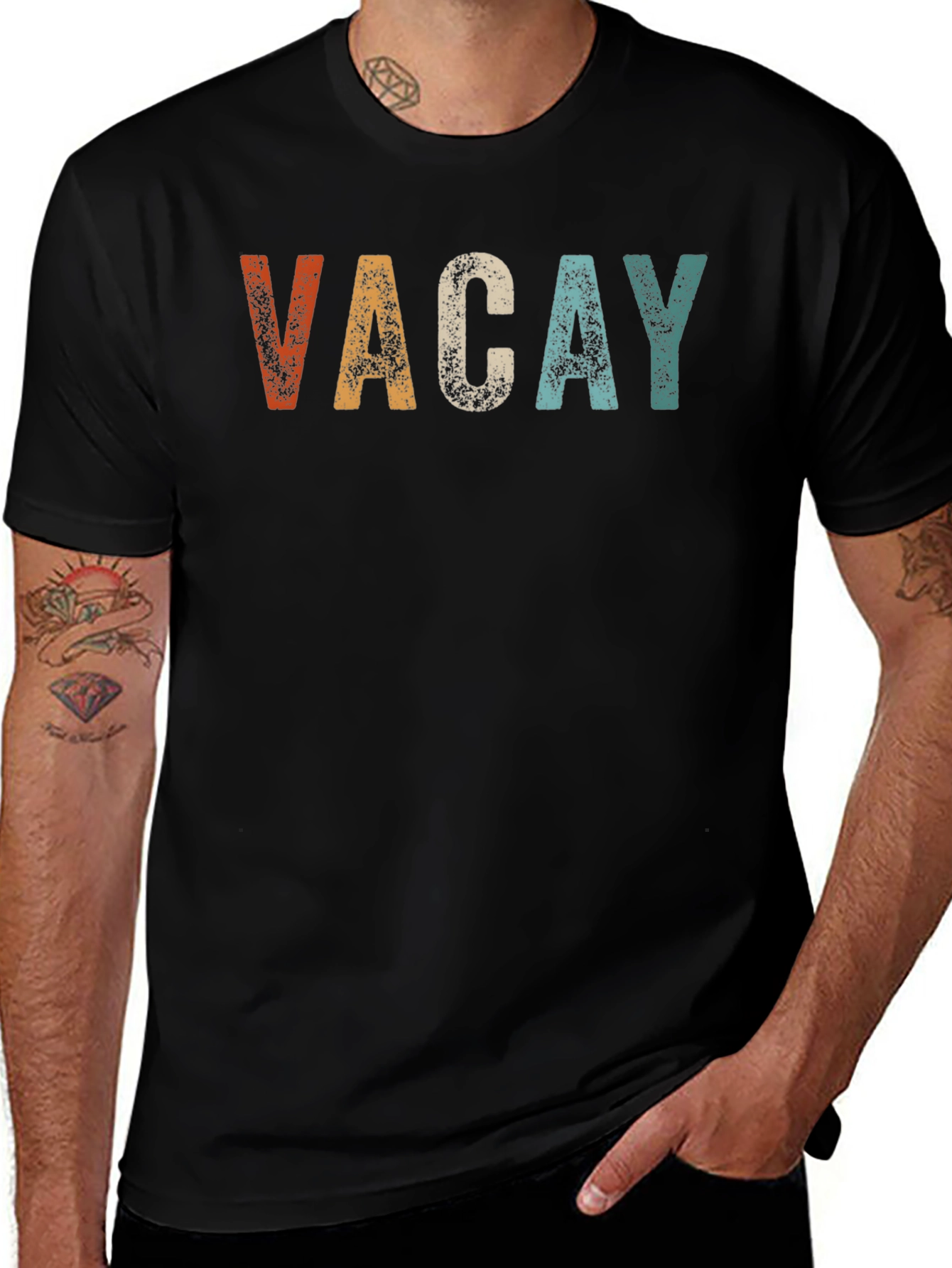 Vacay Vintage Style T-Shirt - Black