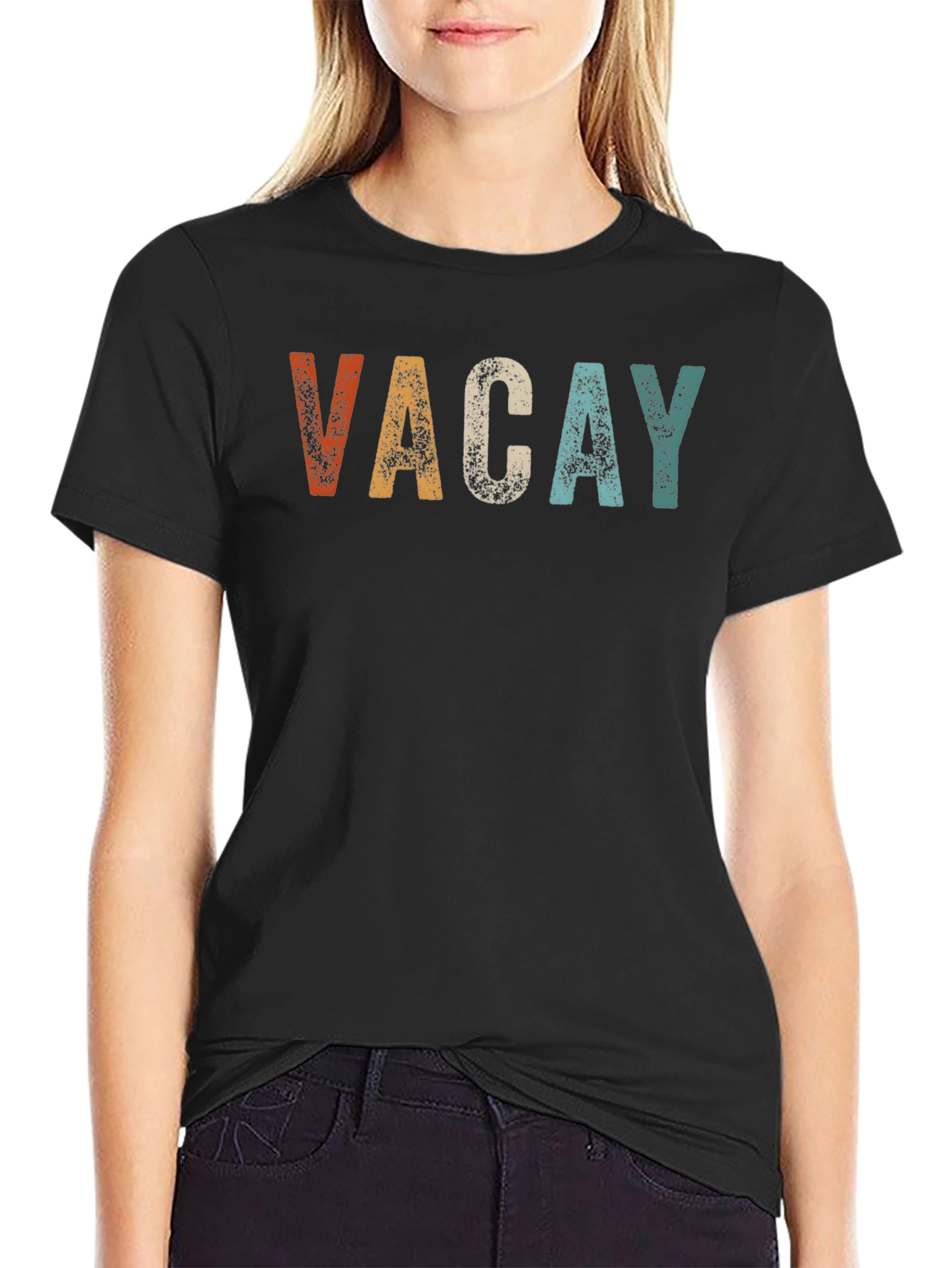Vacay Vintage Style T-Shirt - Black