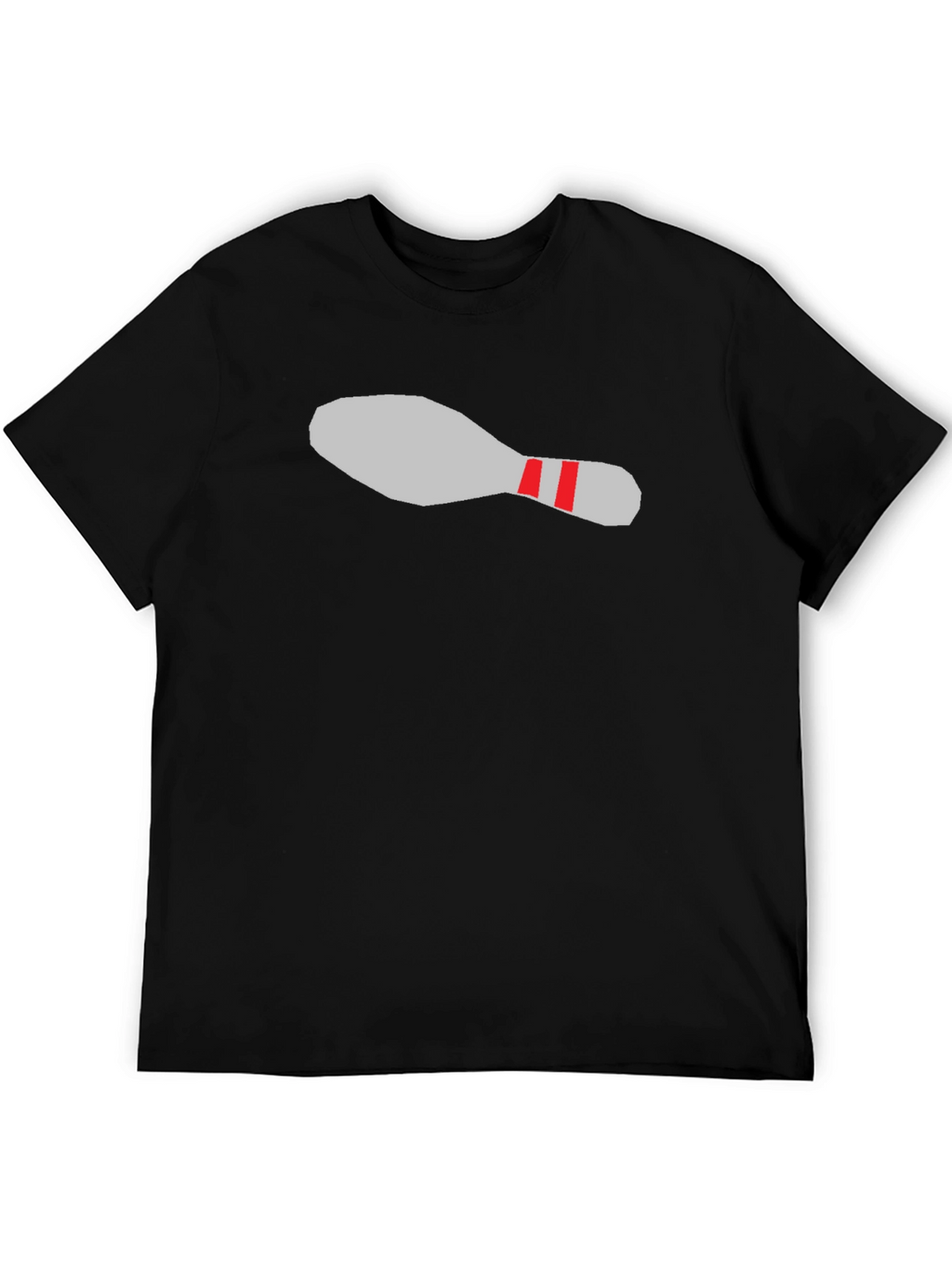 Bowling Pin Graphic Tee - Black Cotton Casual T-Shirt