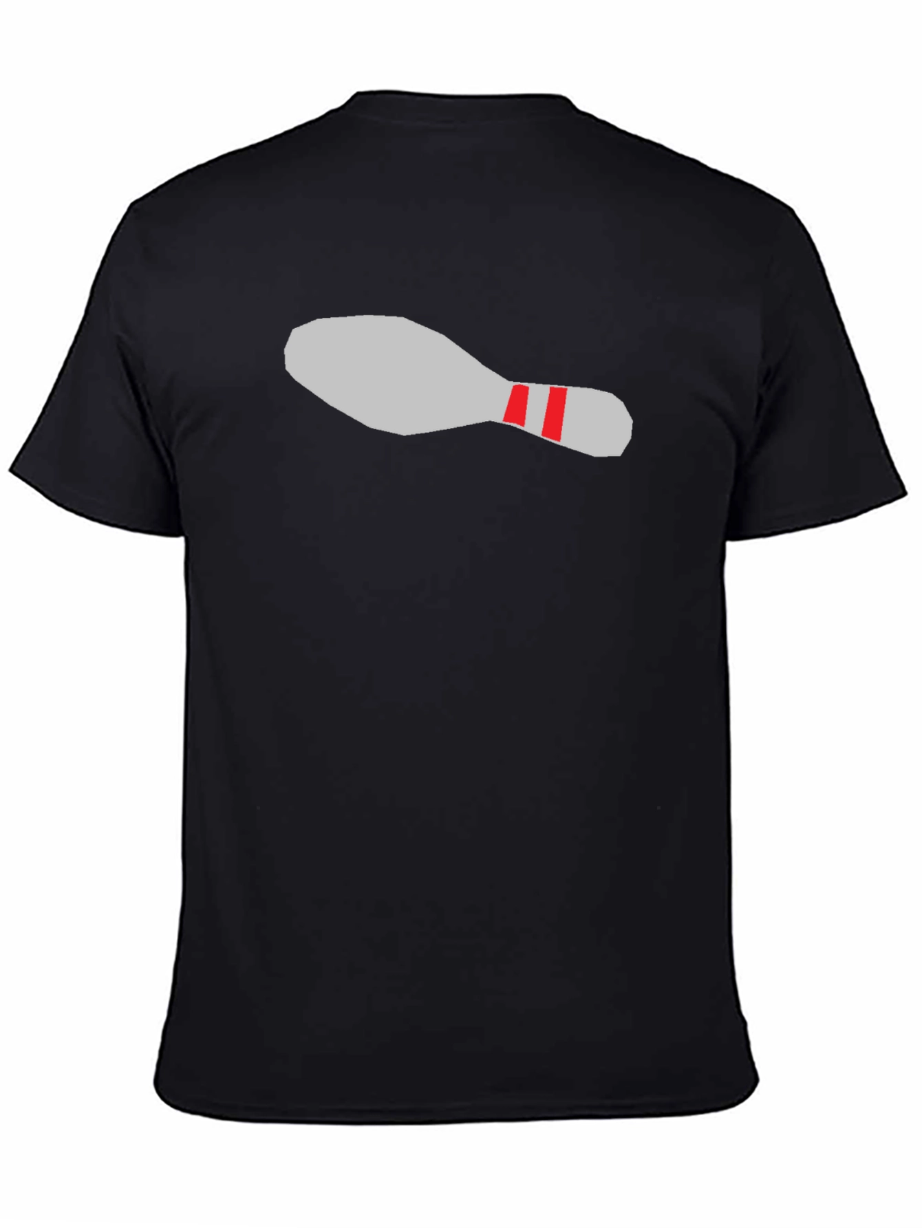 Bowling Pin Graphic Tee - Black Cotton Casual T-Shirt