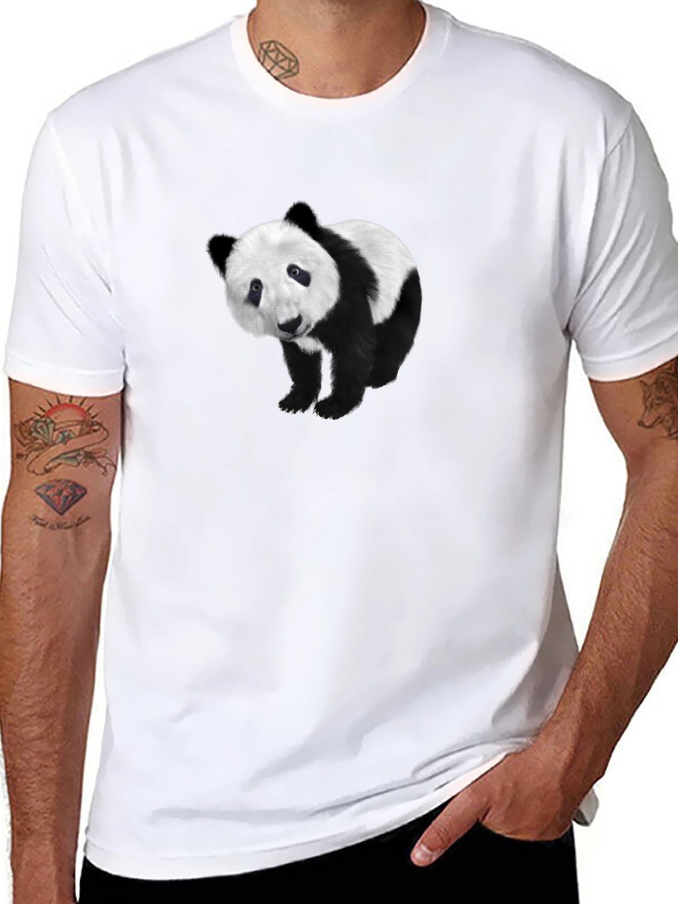 Panda Bear Graphic Print T-Shirt