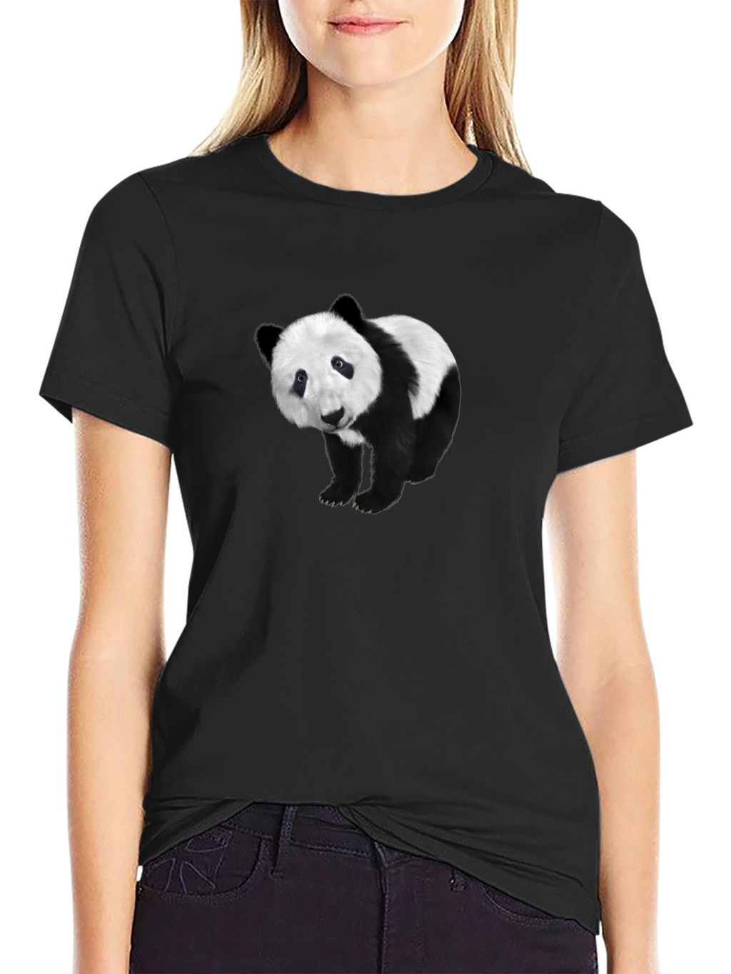 Panda Bear Graphic Print T-Shirt