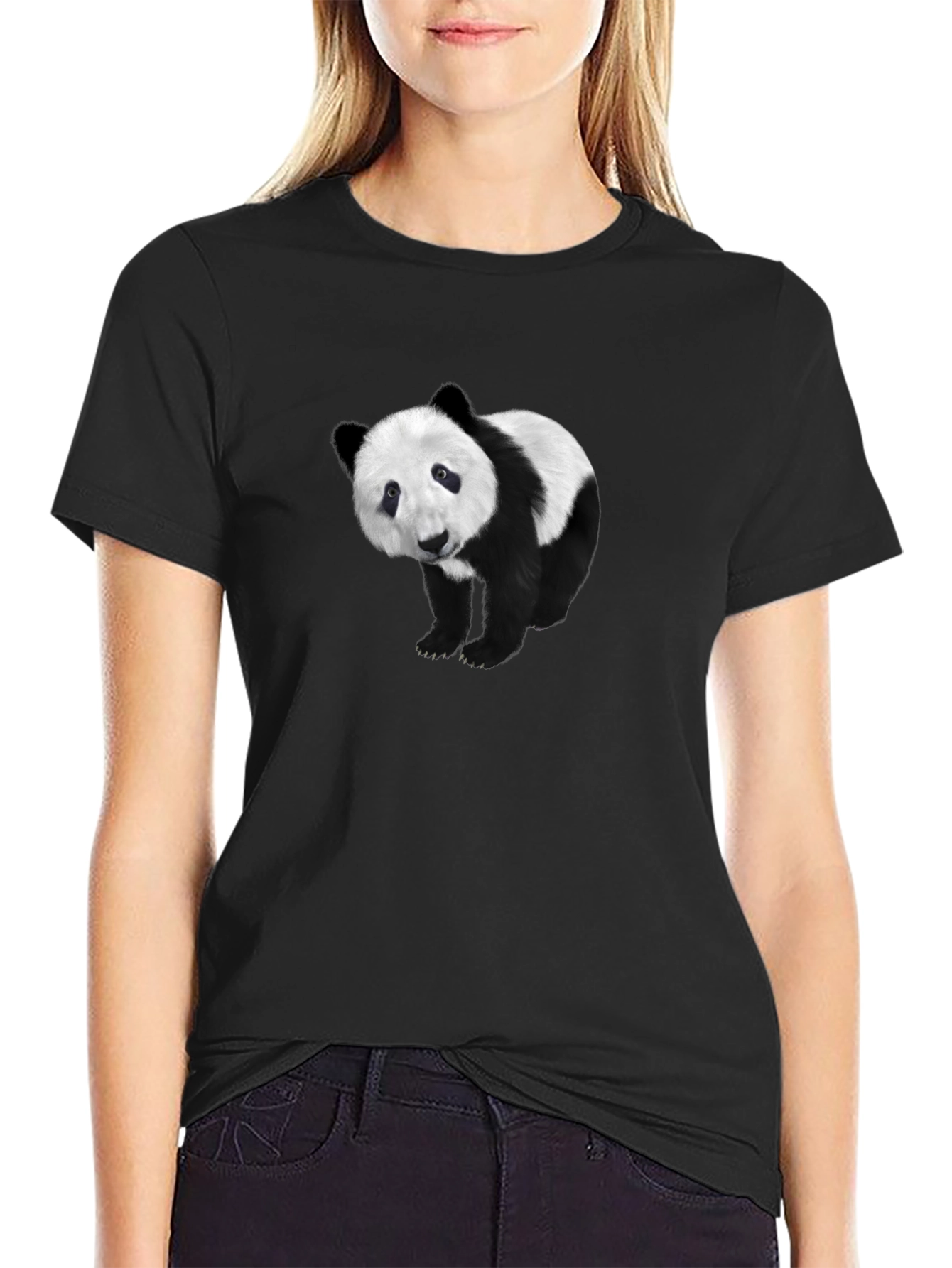 Panda Bear Graphic Print T-Shirt