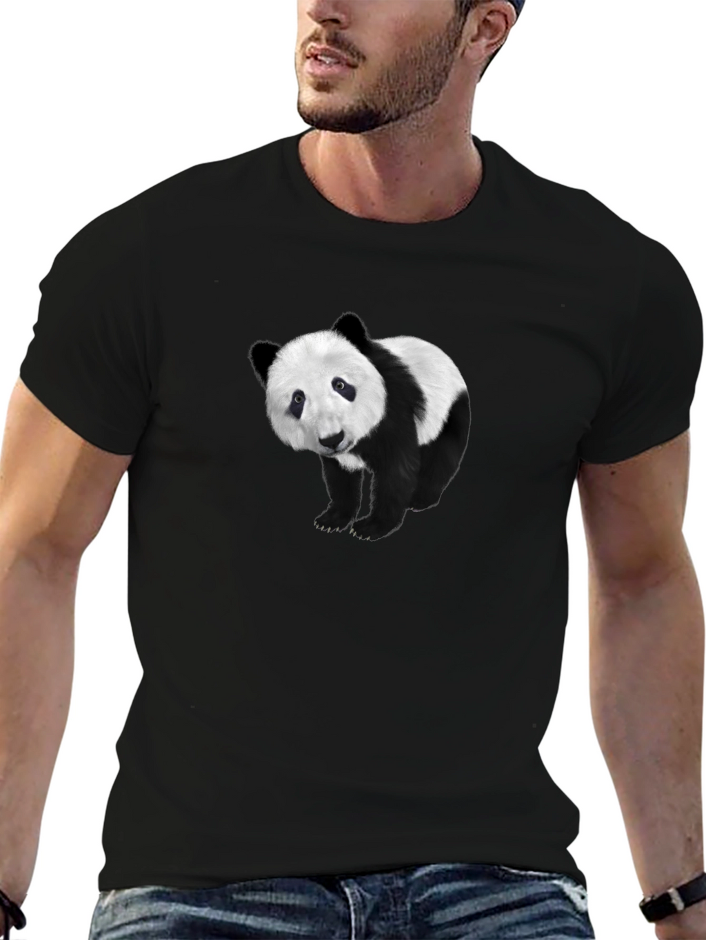 Panda Bear Graphic Print T-Shirt