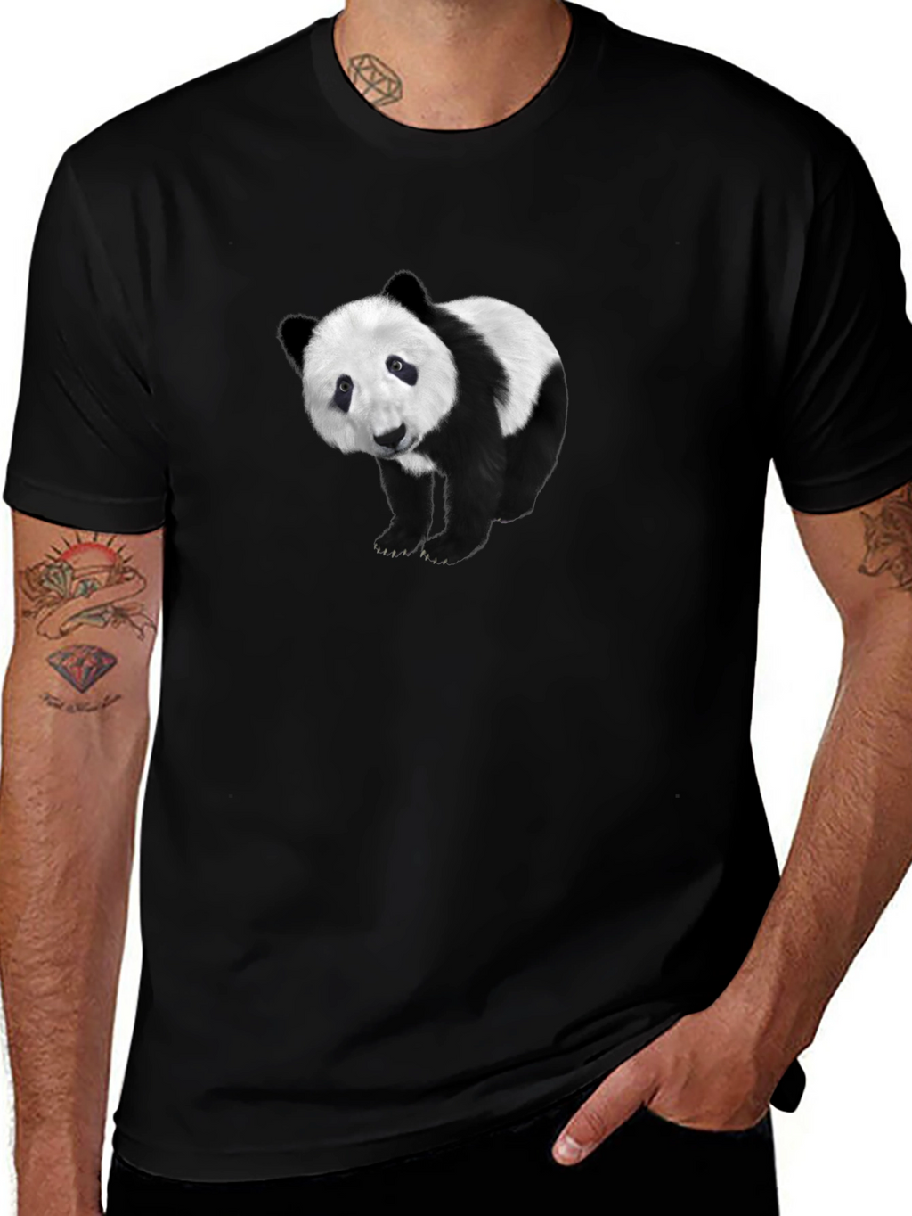 Panda Bear Graphic Print T-Shirt