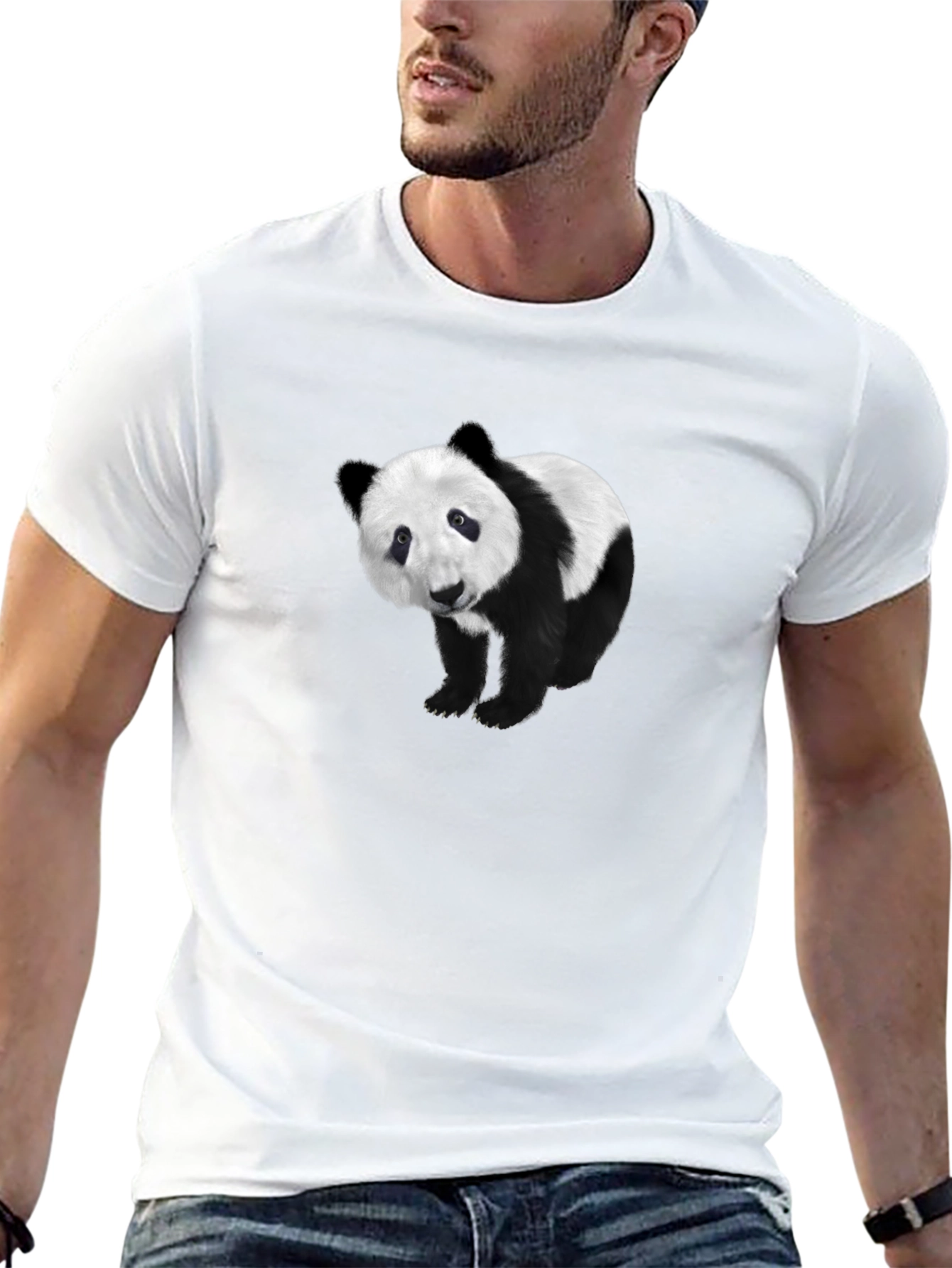 Panda Bear Graphic Print T-Shirt