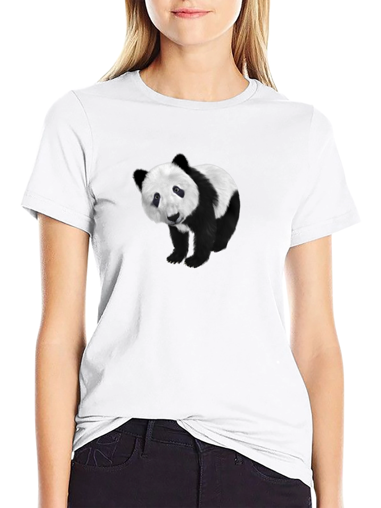 Panda Bear Graphic Print T-Shirt