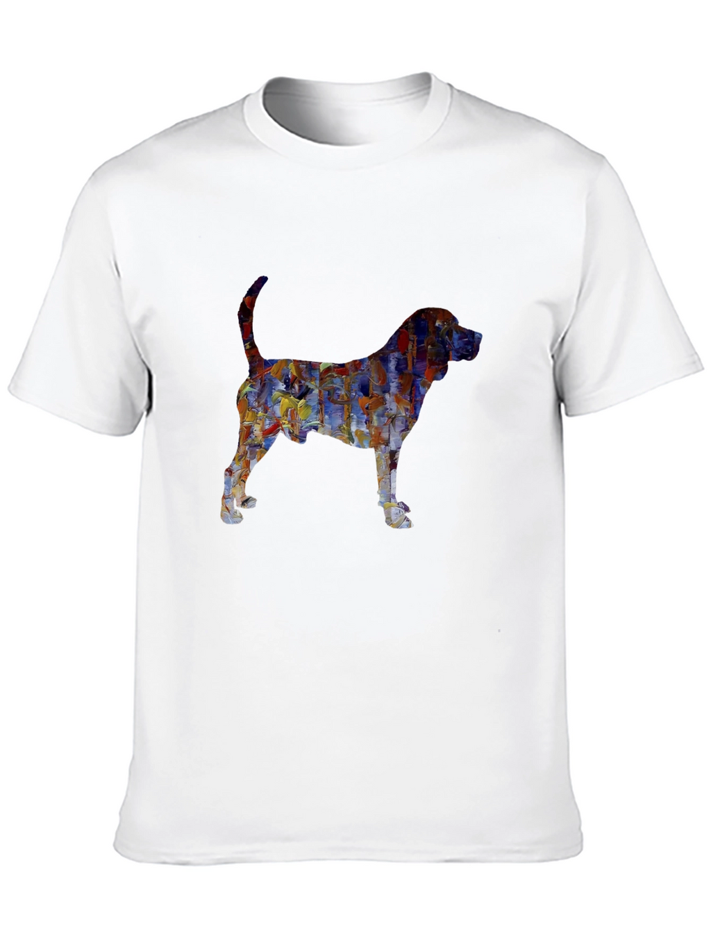 Abstract Dog Print Black T-Shirt