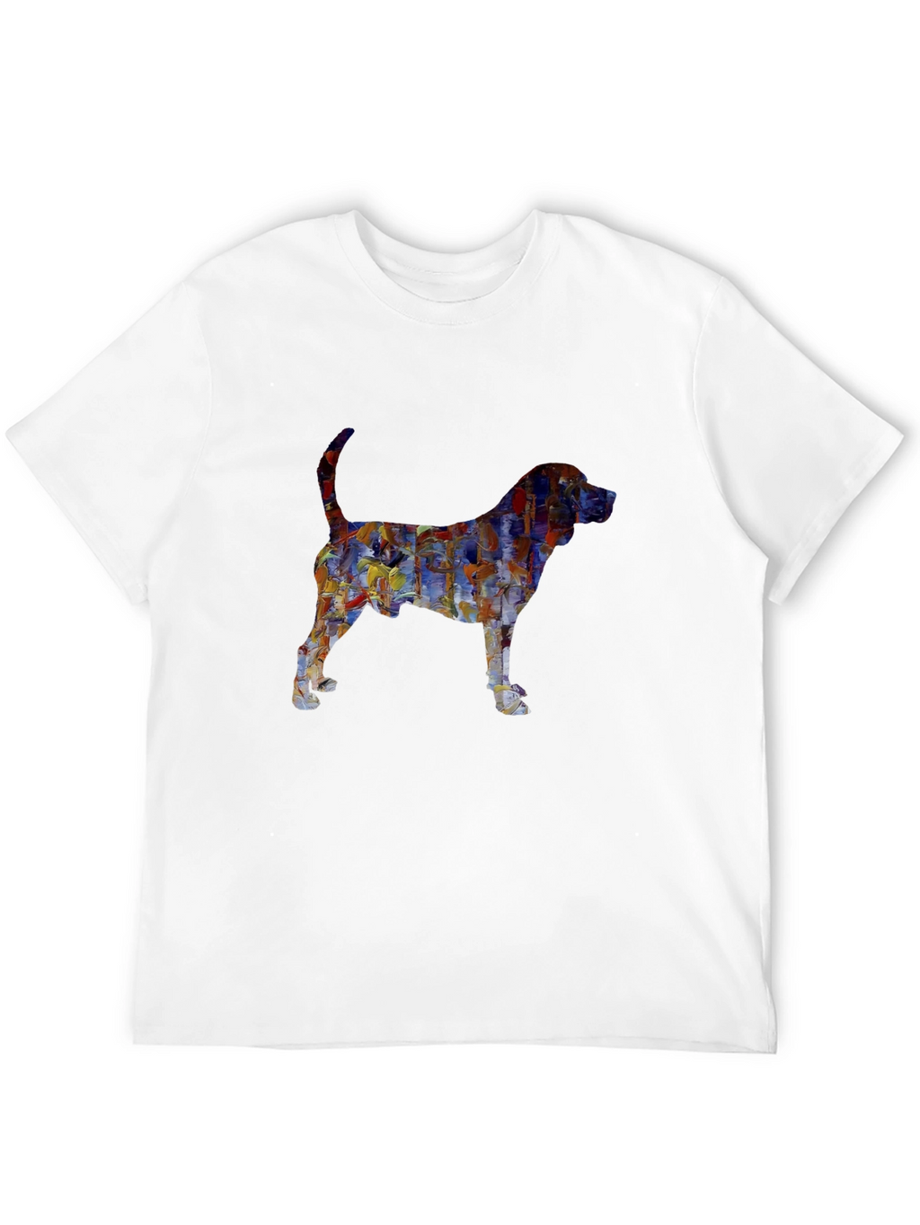 Abstract Dog Print Black T-Shirt