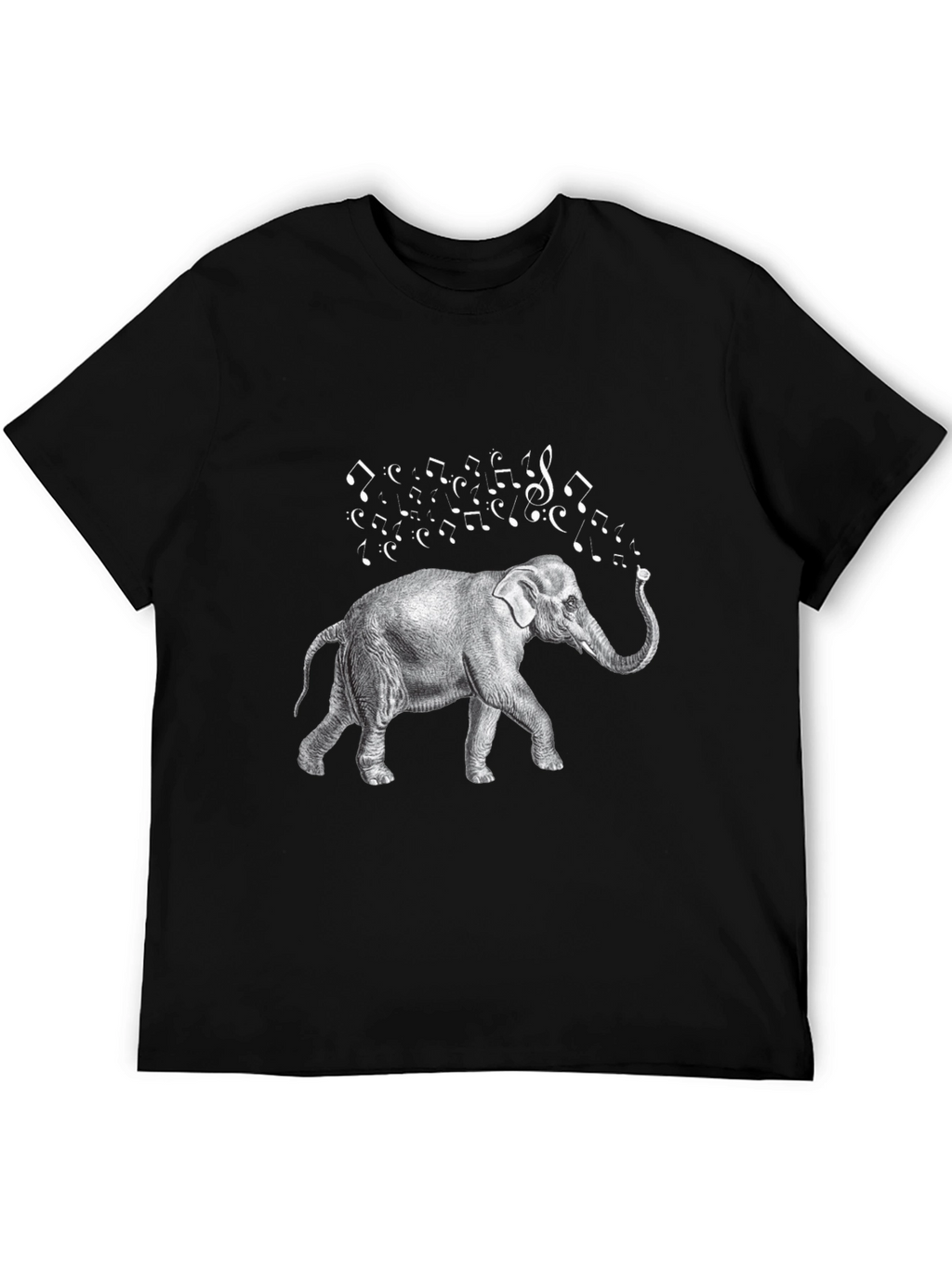 Musical Elephant Black T-Shirt
