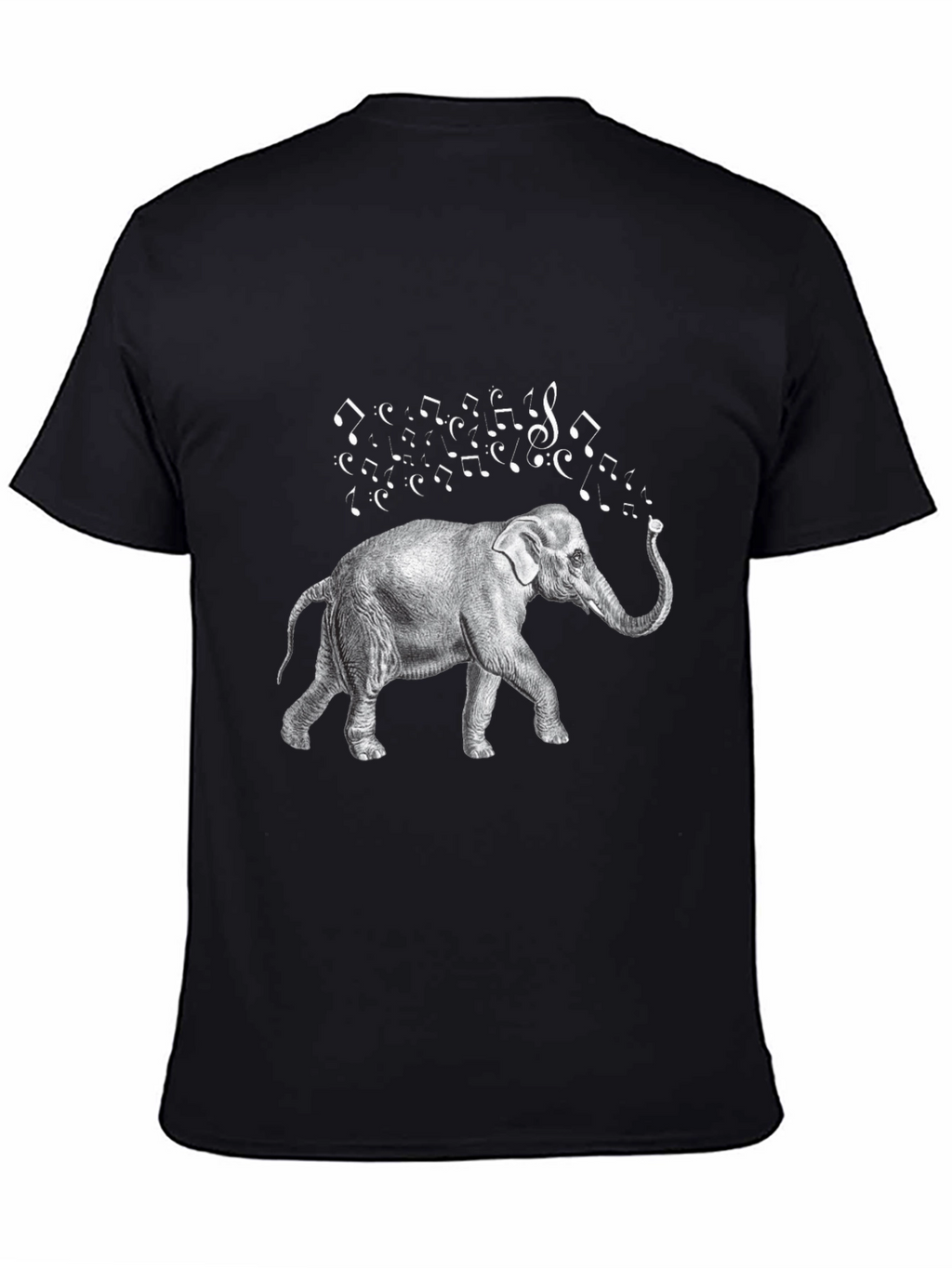 Musical Elephant Black T-Shirt