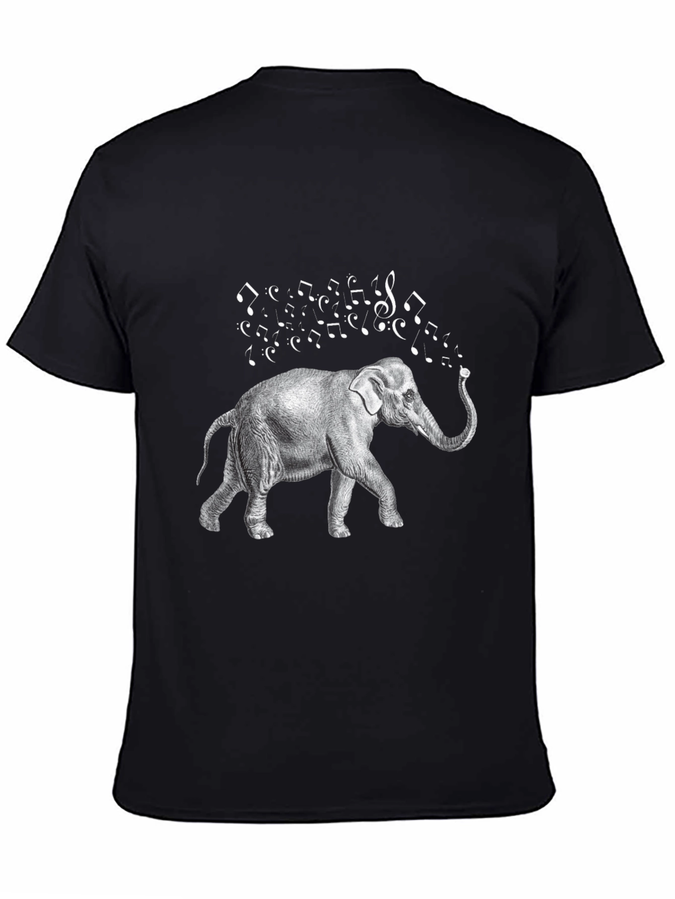 Musical Elephant Black T-Shirt