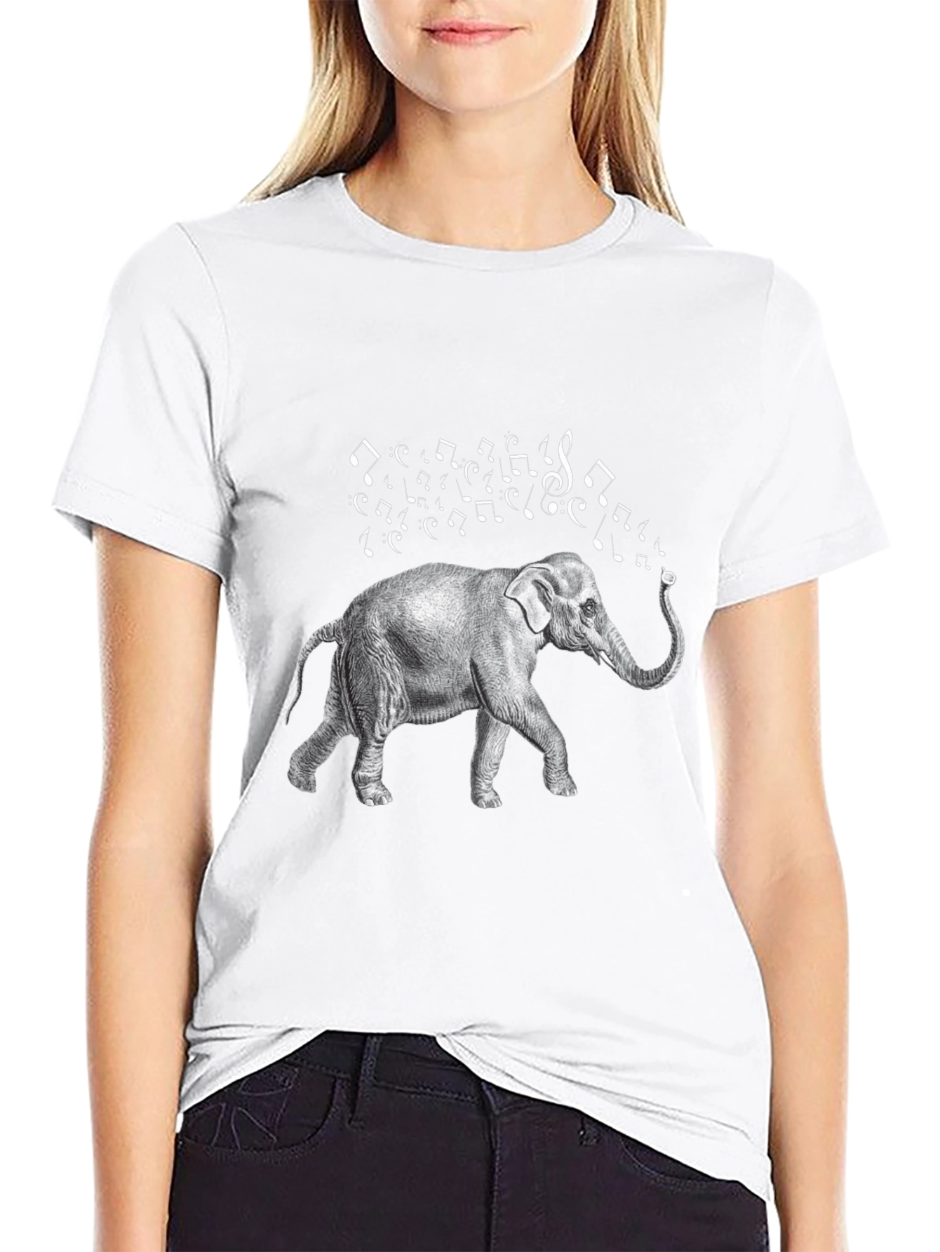Musical Elephant Black T-Shirt