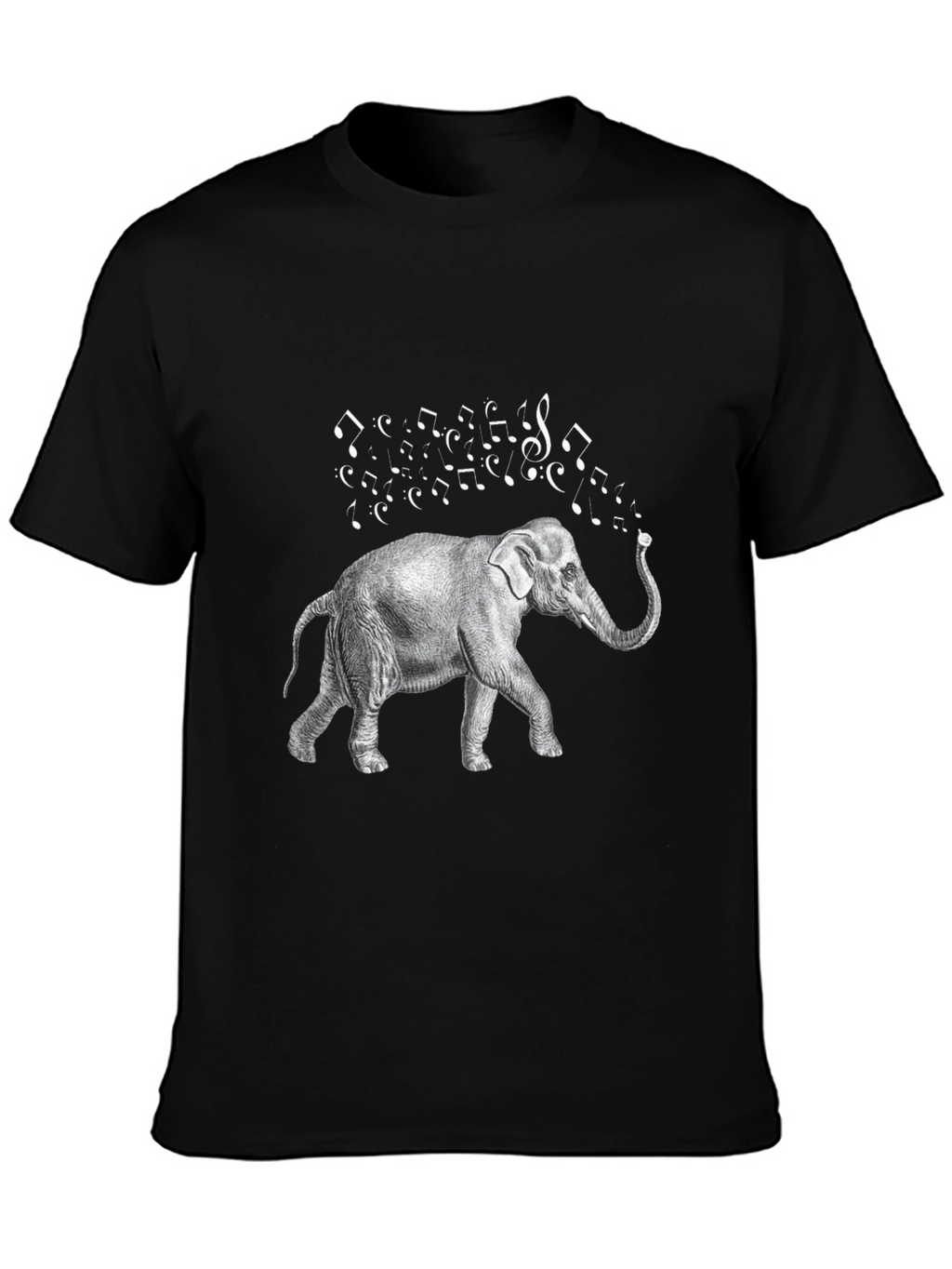 Musical Elephant Black T-Shirt