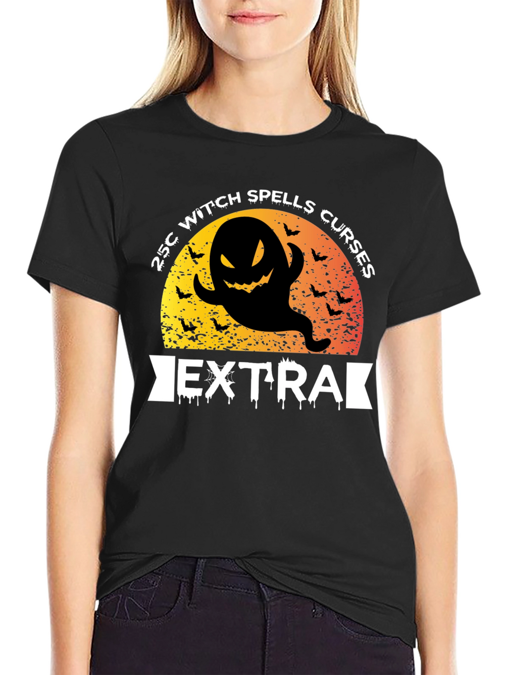 Halloween Witch Spells Curses Extra Black T-Shirt