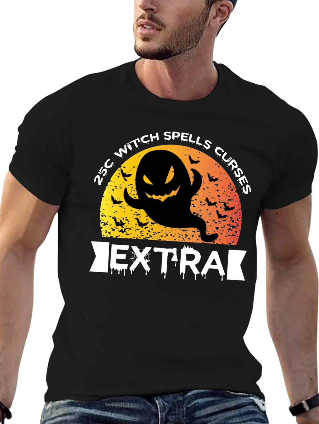 Halloween Witch Spells Curses Extra Black T-Shirt