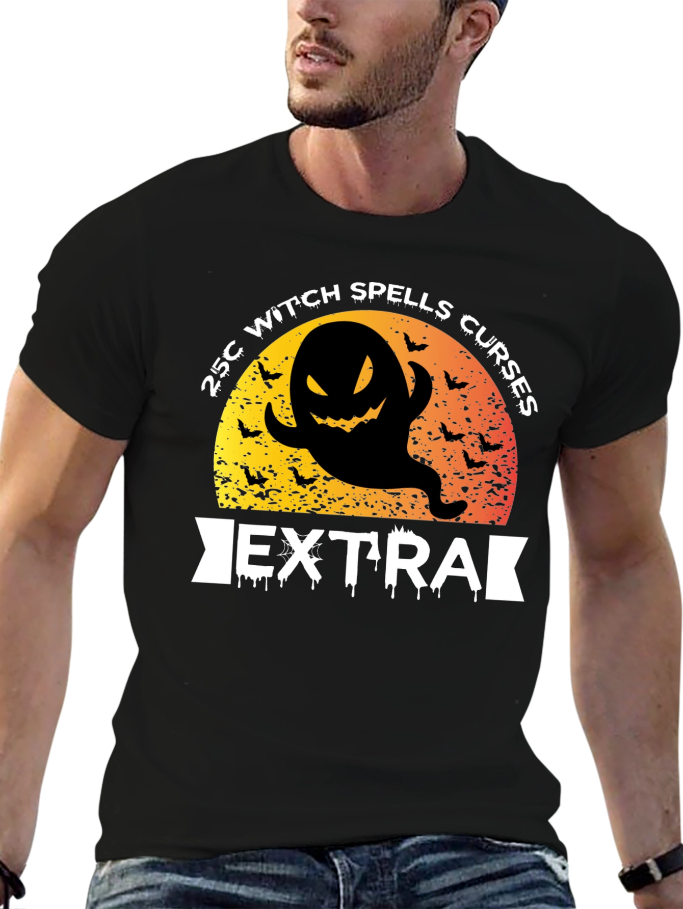 Halloween Witch Spells Curses Extra Black T-Shirt