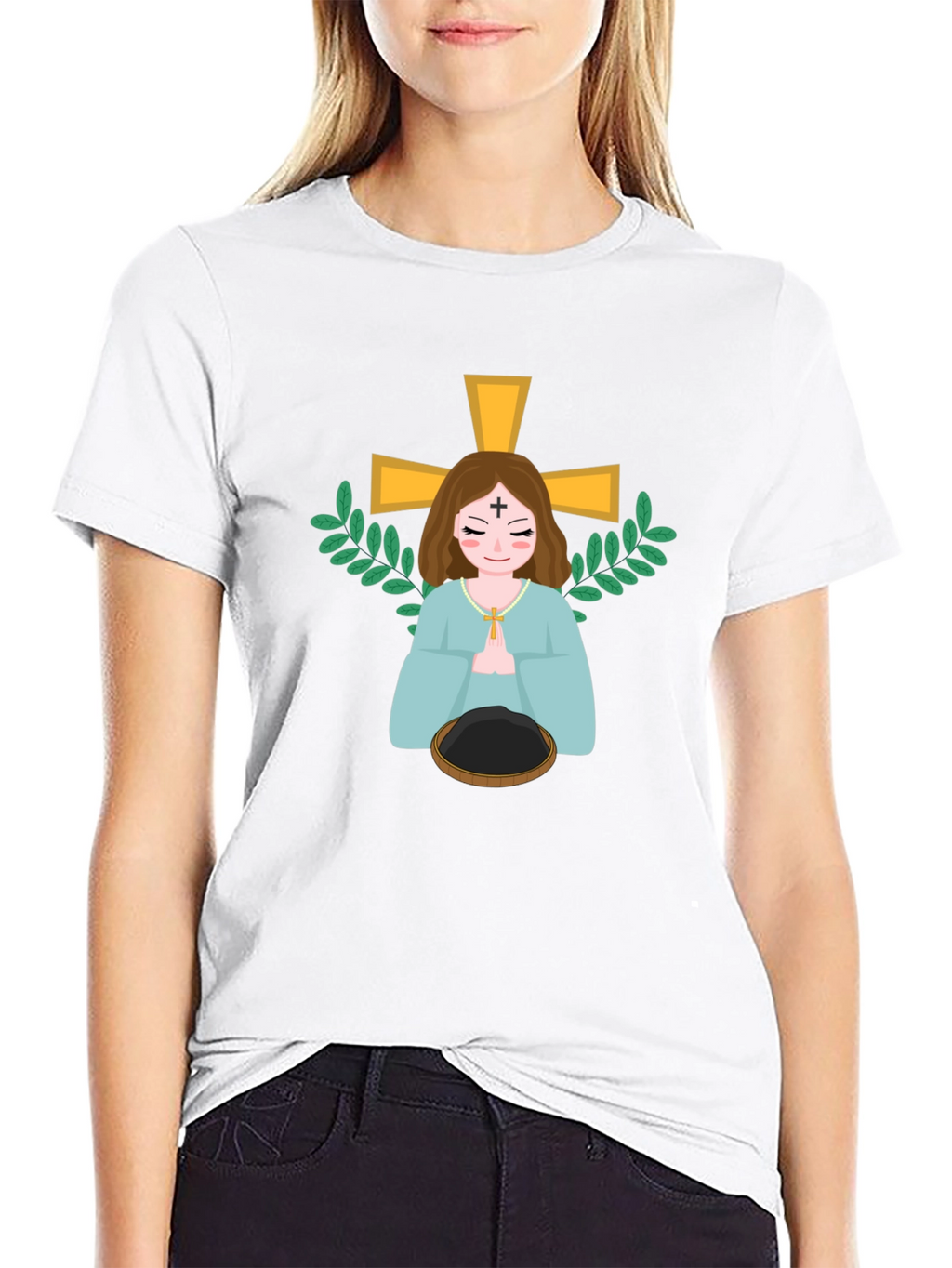 Religious Cartoon Graphic Tee - Black Unisex