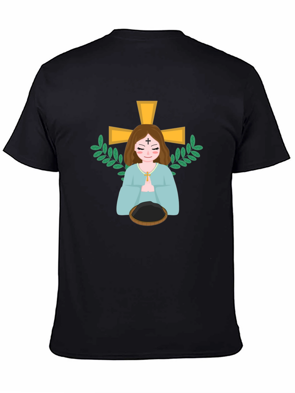 Religious Cartoon Graphic Tee - Black Unisex