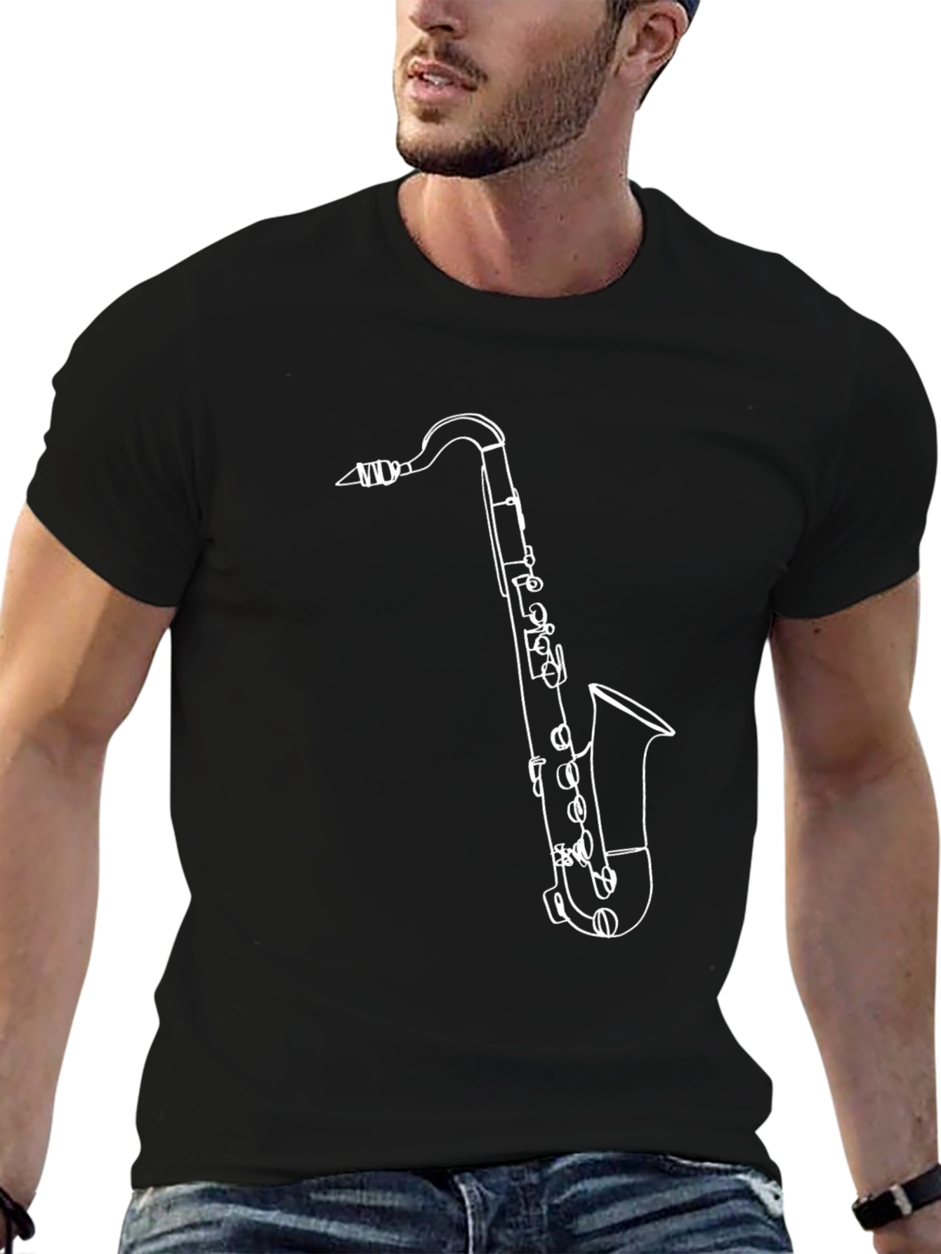 Saxophone Graphic Tee - Cool Music Lover Shirt
