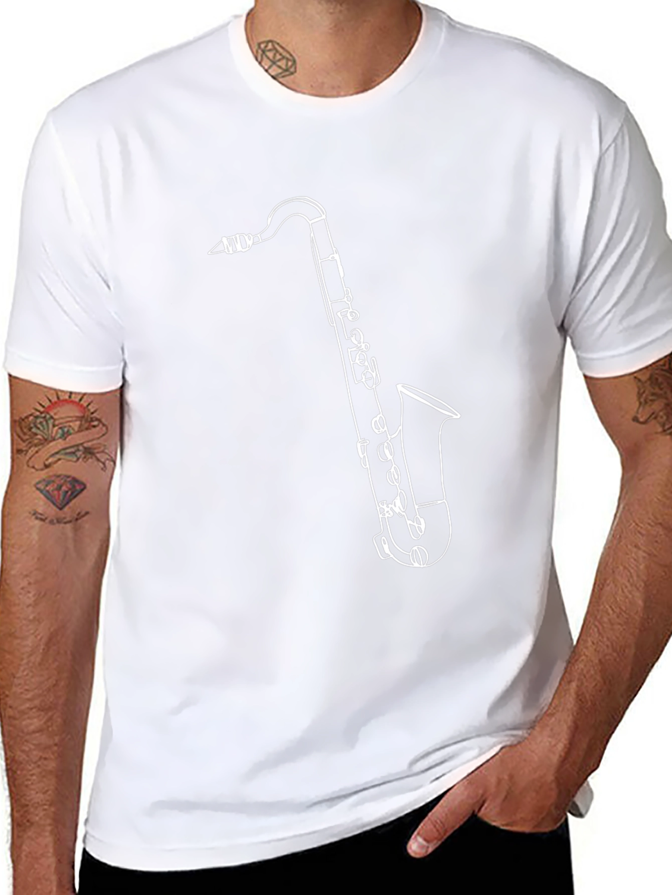 Saxophone Graphic Tee - Cool Music Lover Shirt