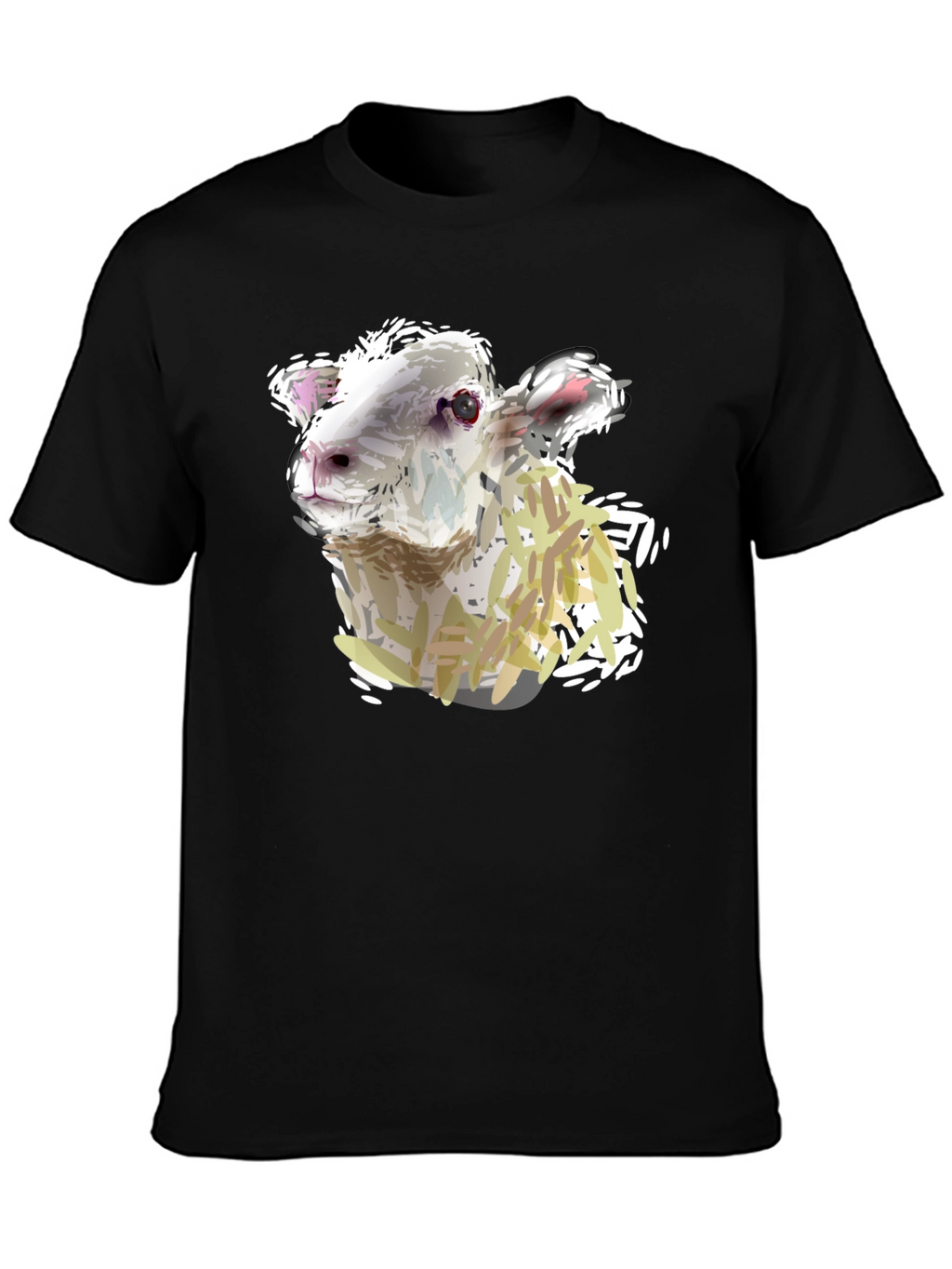 Sheep Graphic Tee - Black Cotton Shirt