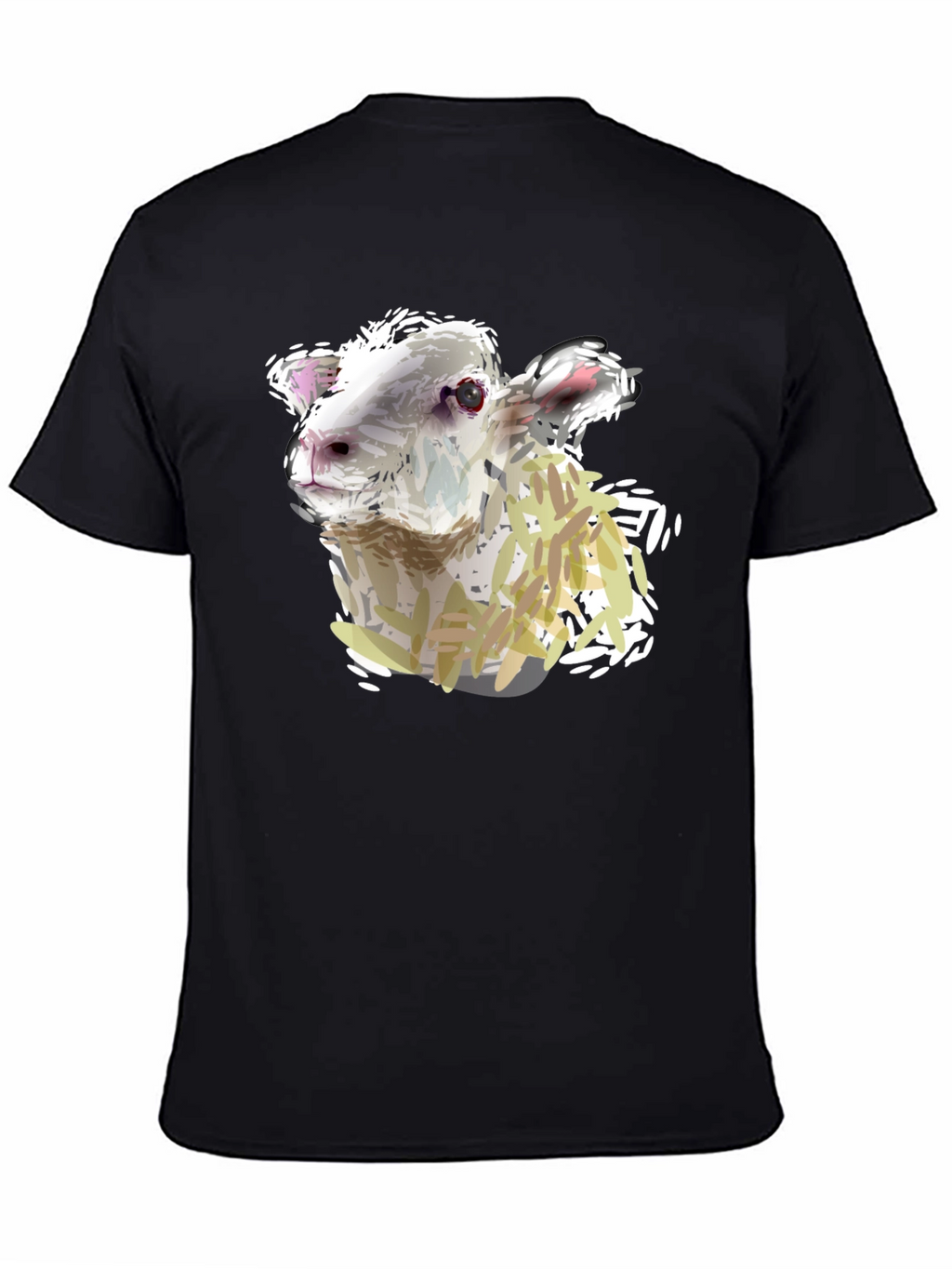 Sheep Graphic Tee - Black Cotton Shirt