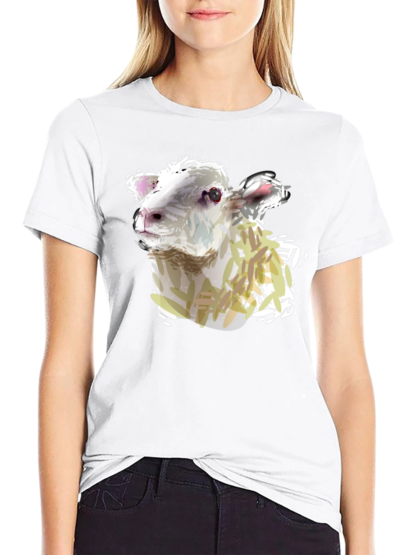 Sheep Graphic Tee - Black Cotton Shirt