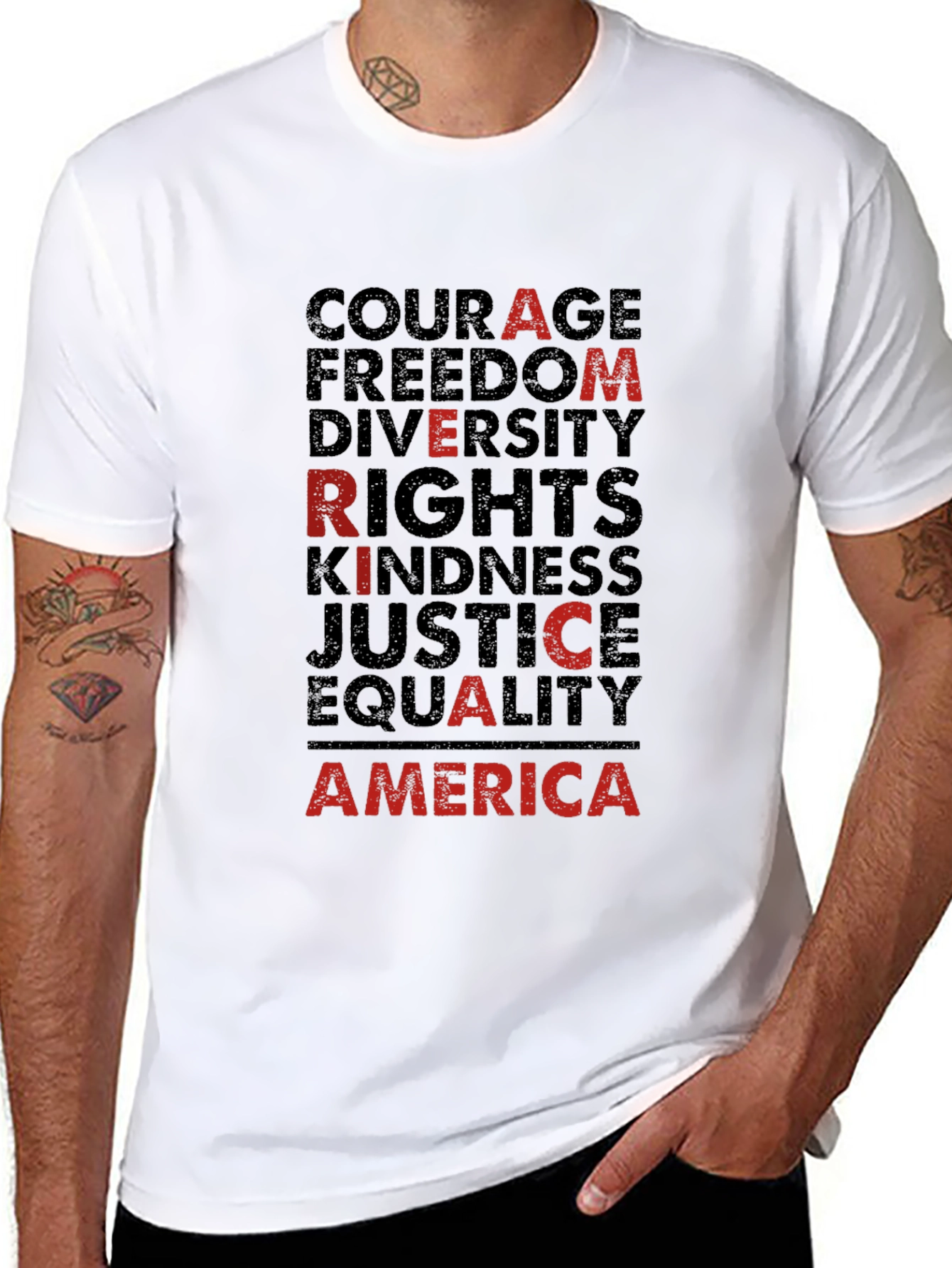 America Values Black Graphic Tee