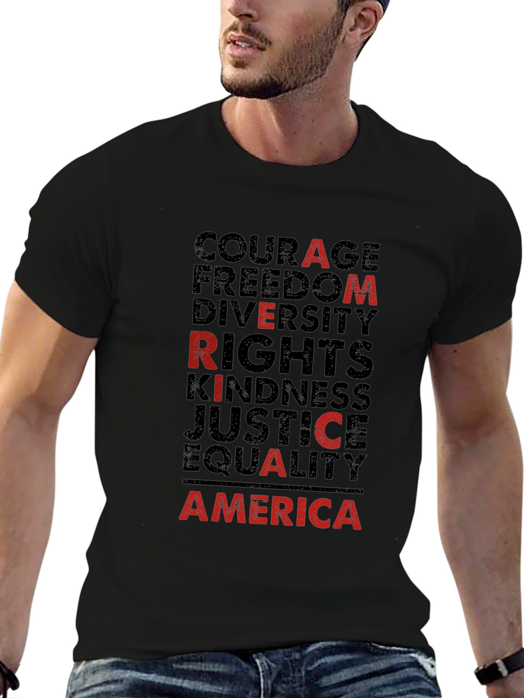 America Values Black Graphic Tee