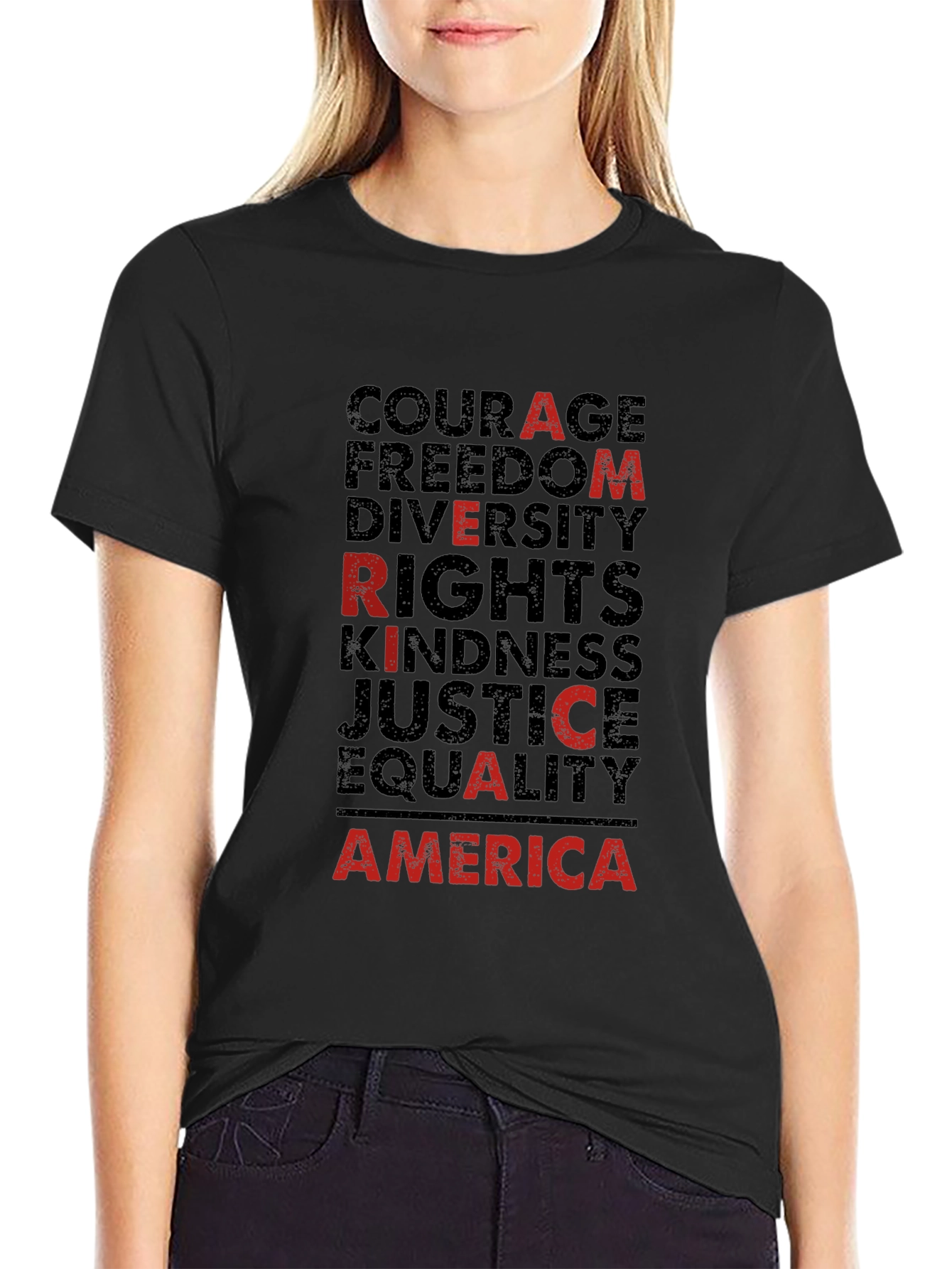 America Values Black Graphic Tee