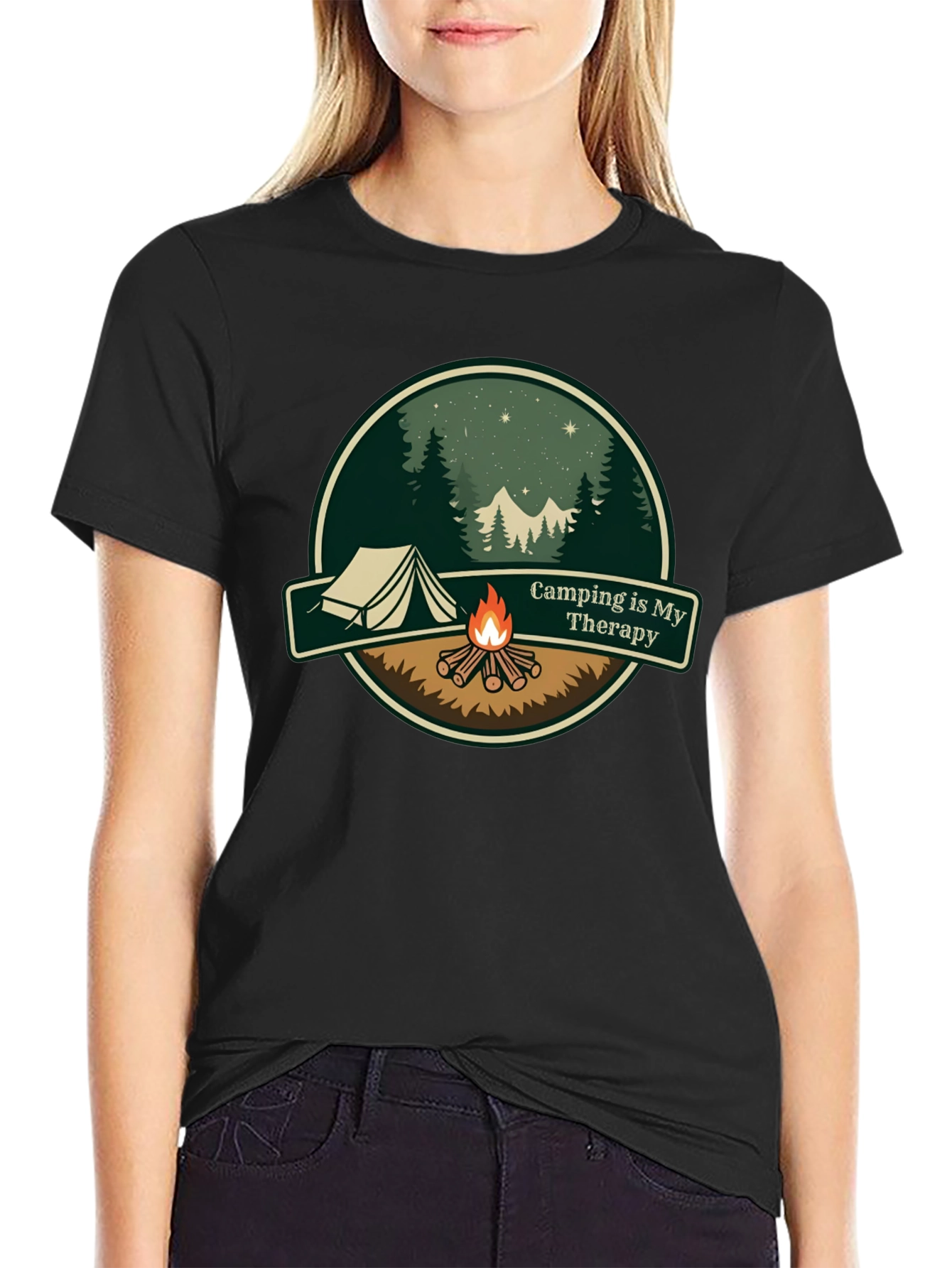 Camping is My Therapy Graphic T-Shirt