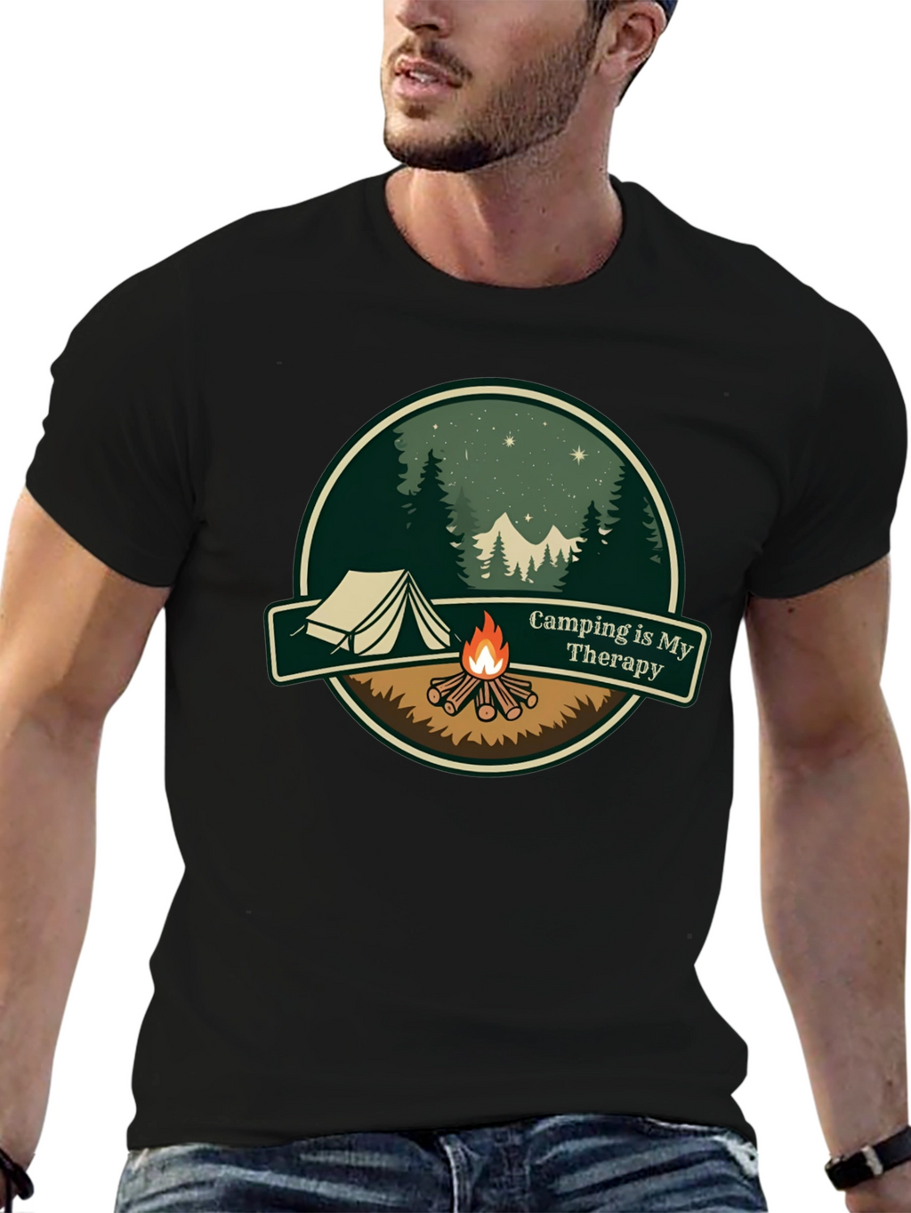 Camping is My Therapy Graphic T-Shirt