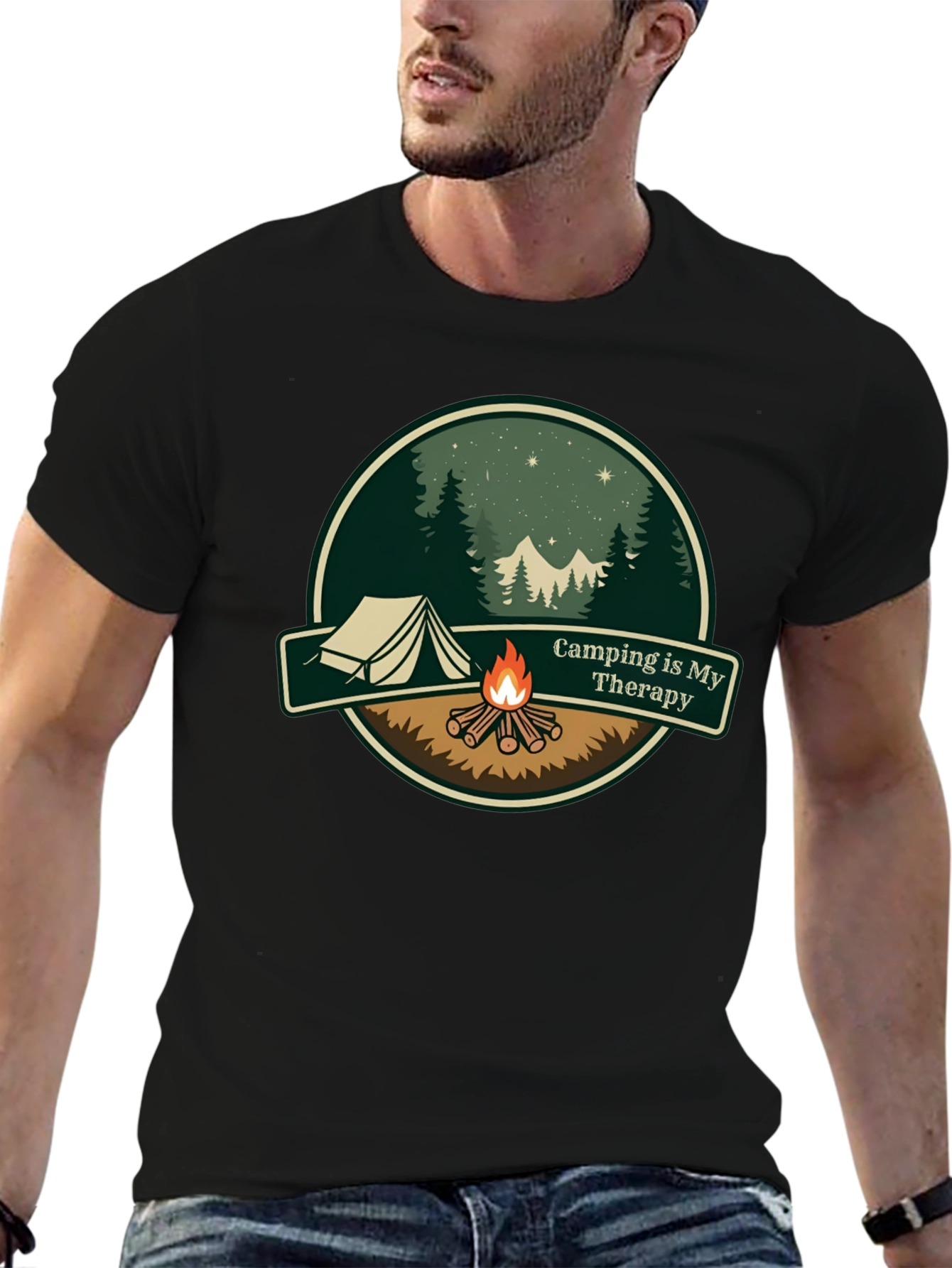 Camping is My Therapy Graphic T-Shirt