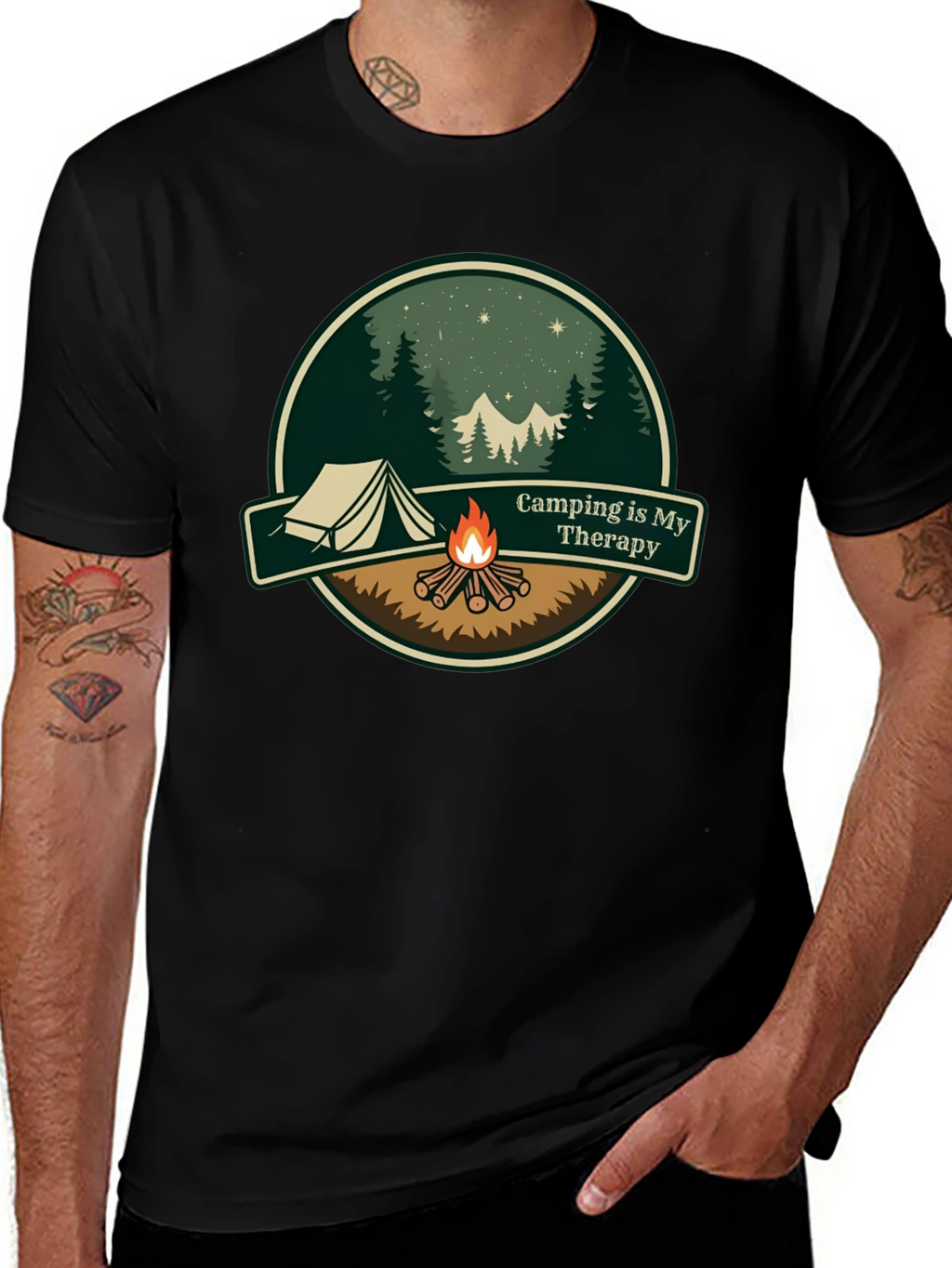 Camping is My Therapy Graphic T-Shirt