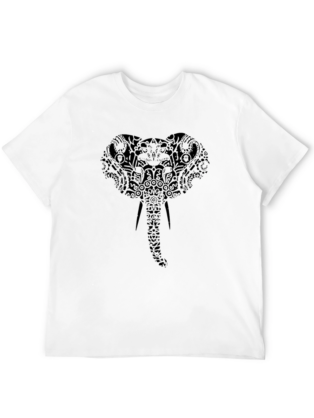 Elephant Mandala Graphic Black T-Shirt