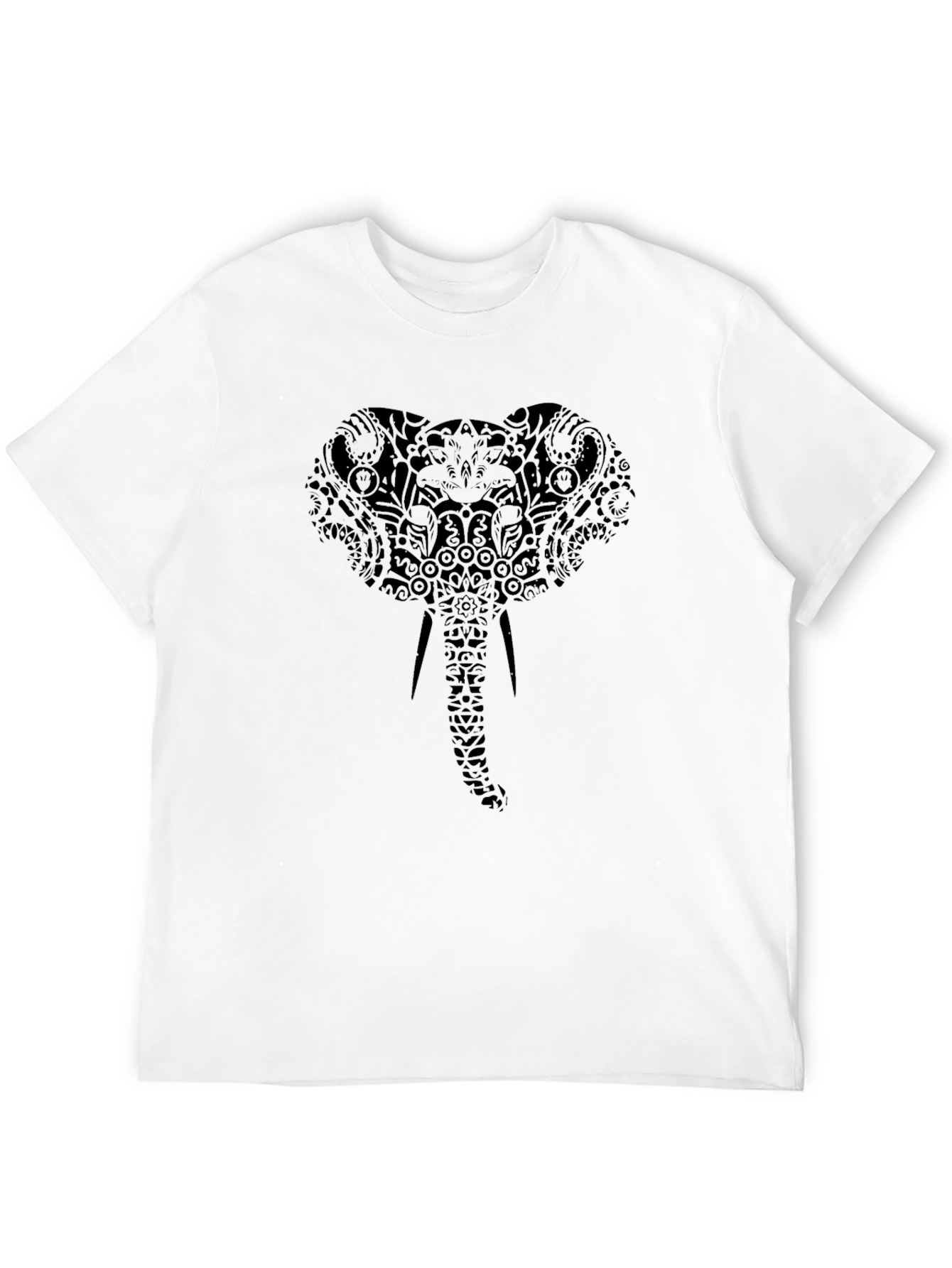 Elephant Mandala Graphic Black T-Shirt