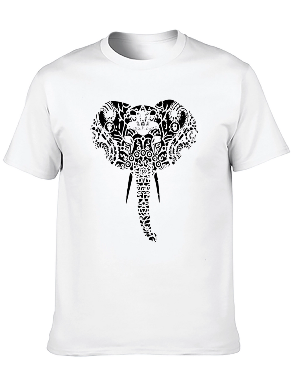Elephant Mandala Graphic Black T-Shirt