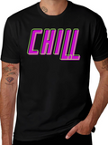 Chill Graphic Tee - Black Crew Neck T-Shirt