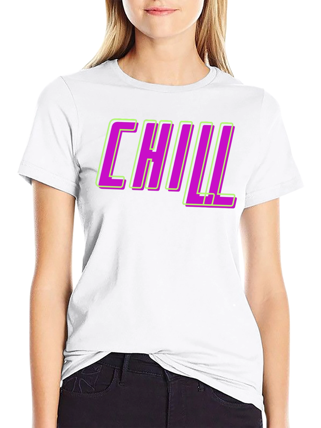 Chill Graphic Tee - Black Crew Neck T-Shirt