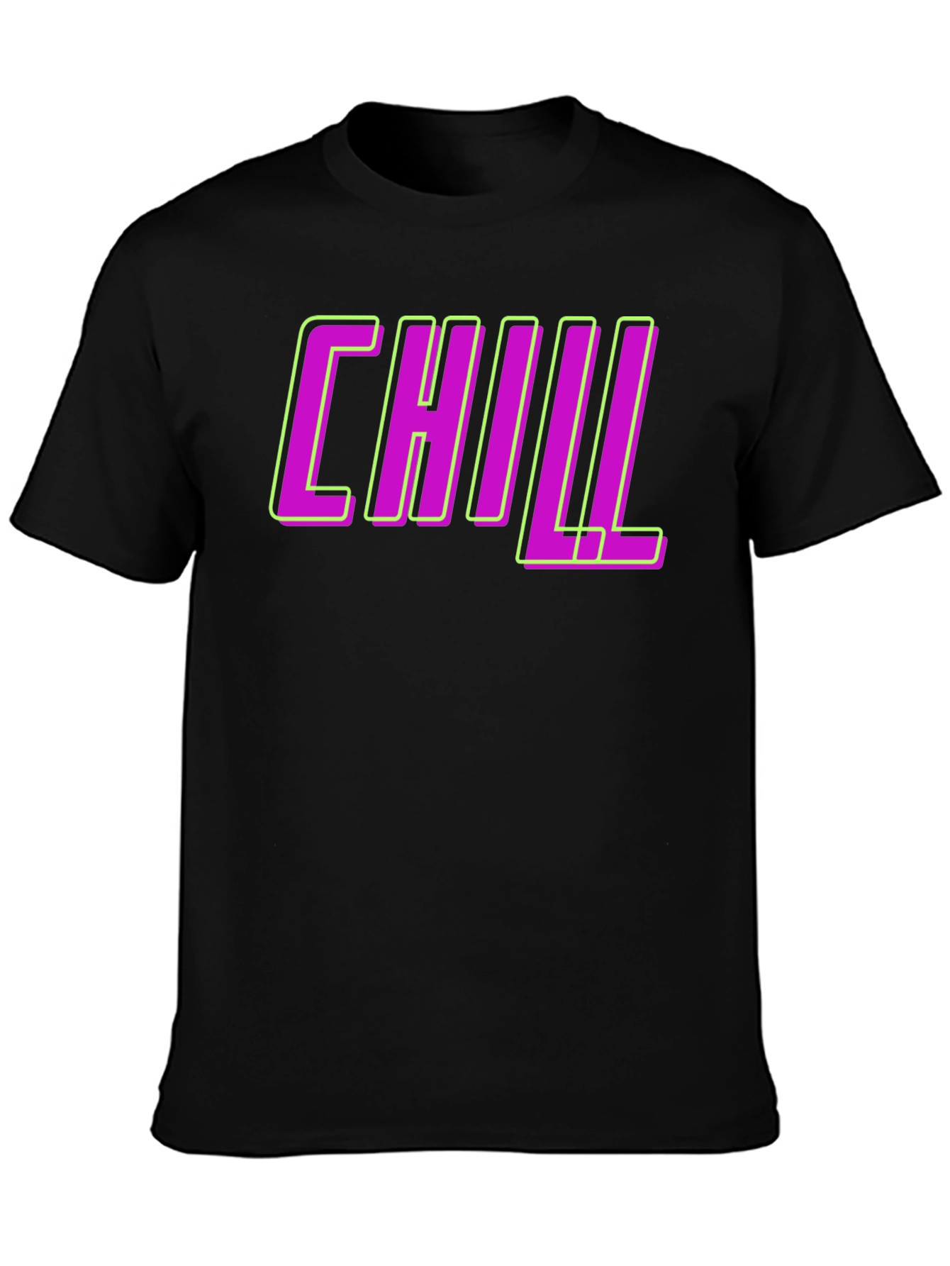 Chill Graphic Tee - Black Crew Neck T-Shirt