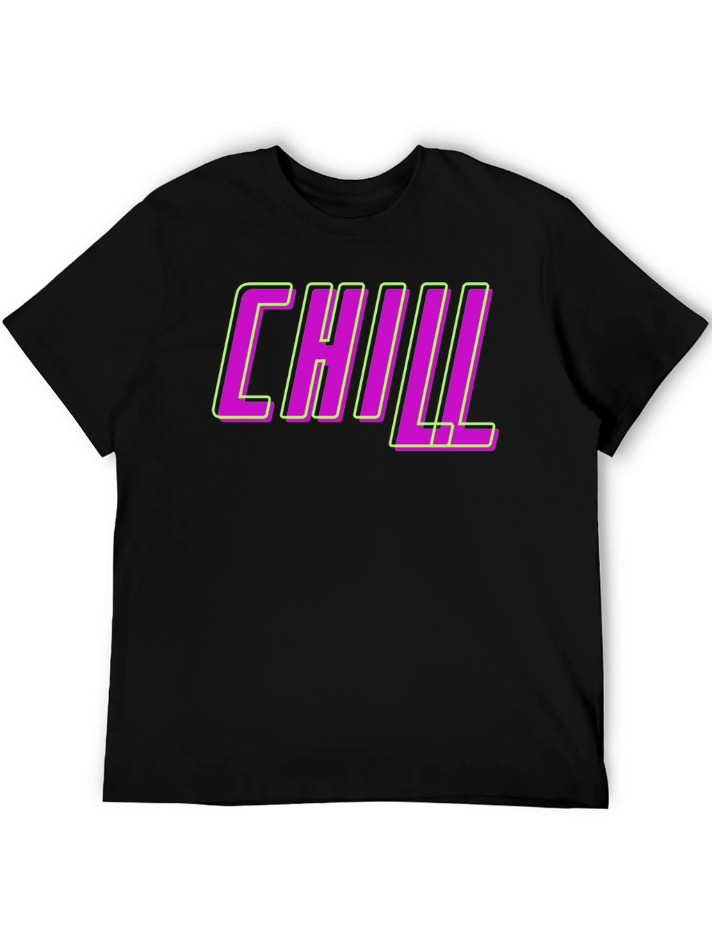 Chill Graphic Tee - Black Crew Neck T-Shirt
