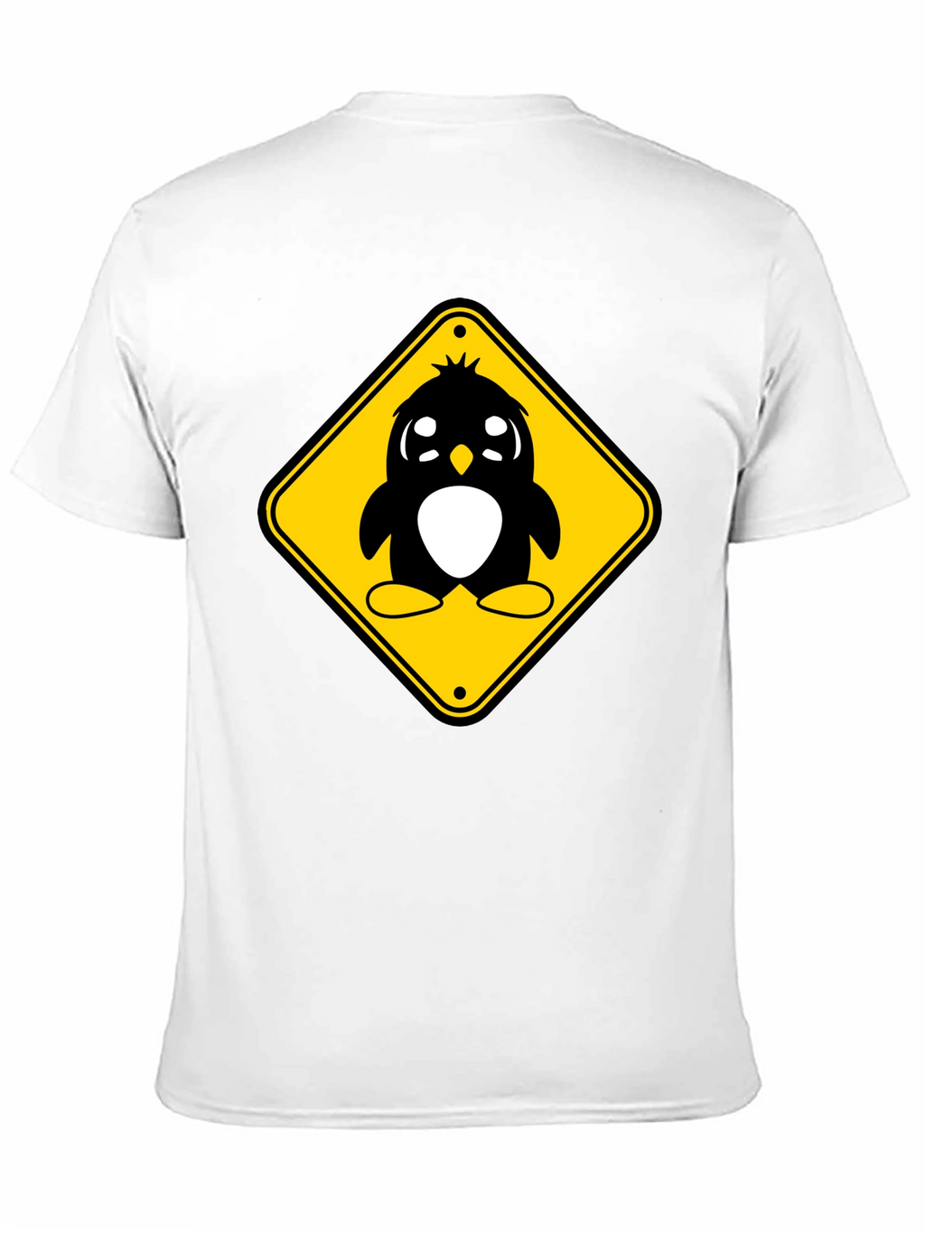 Cute Penguin Crossing T-Shirt - Black Cotton Tee