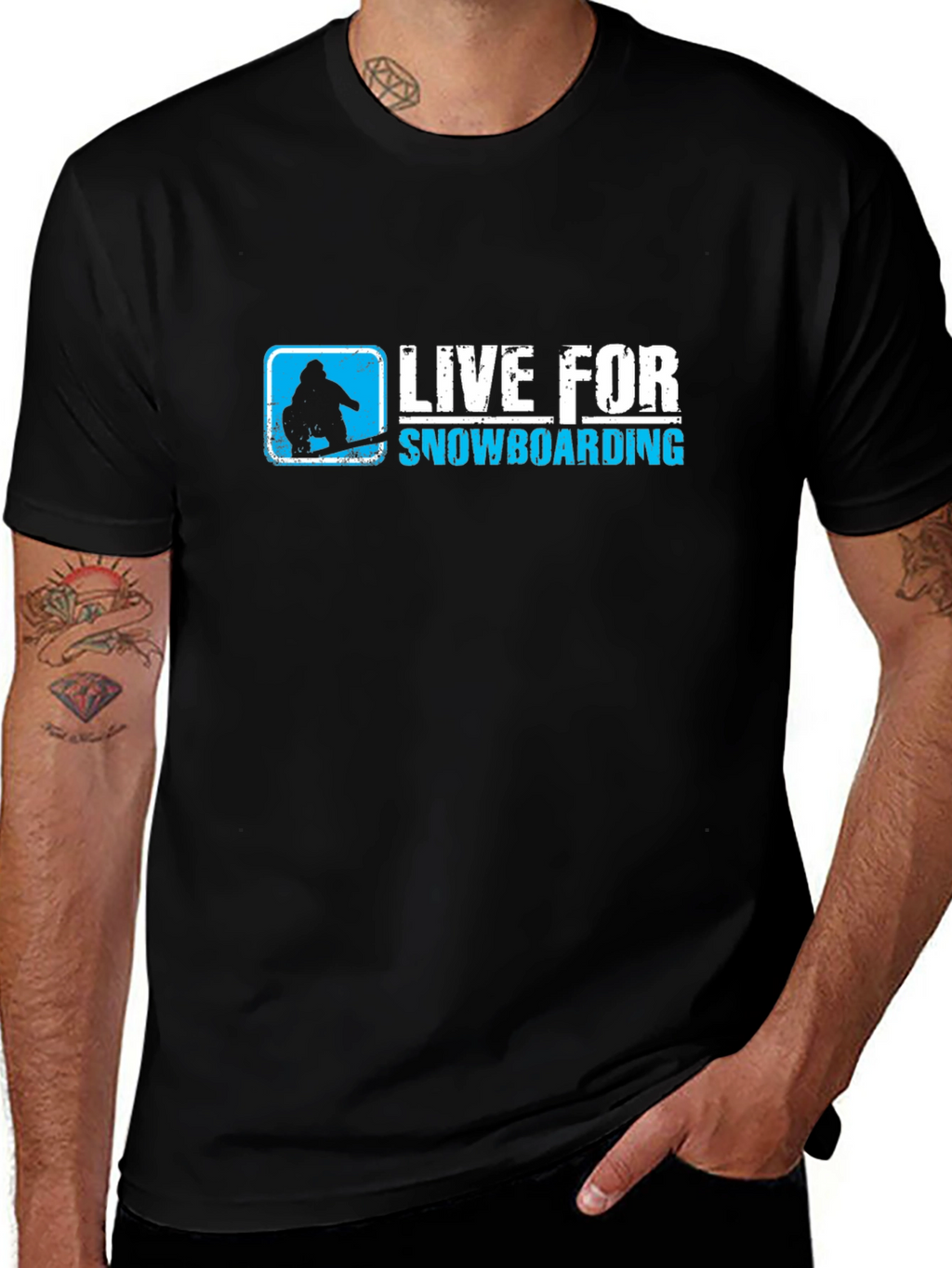 Live for Snowboarding Black T-Shirt