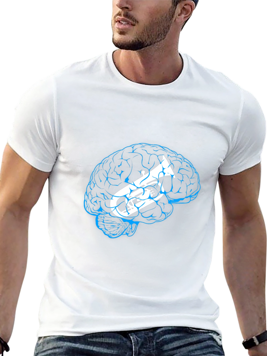 Musical Mind T-Shirt - Brain & Tuba Graphic Tee