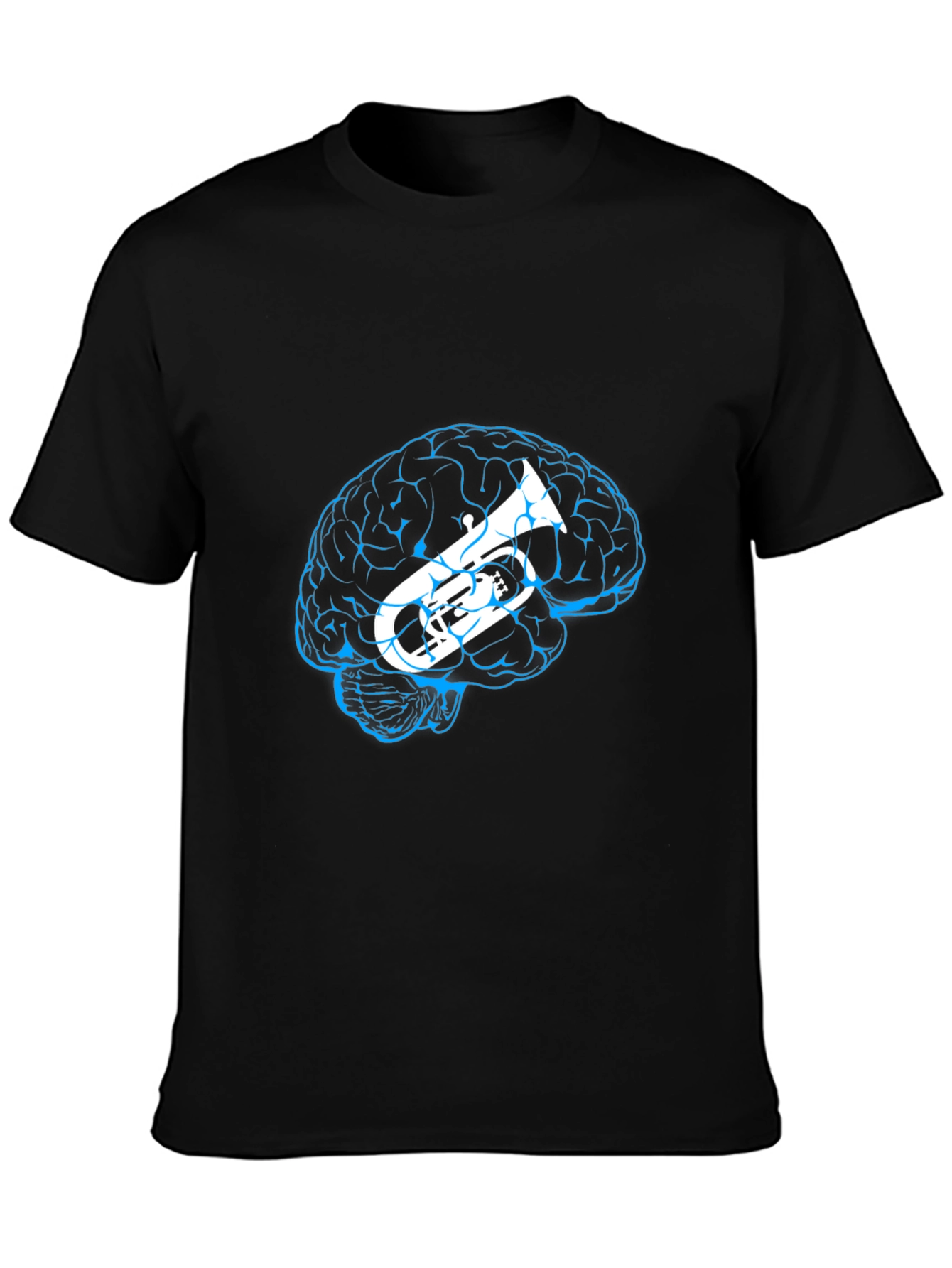 Musical Mind T-Shirt - Brain & Tuba Graphic Tee
