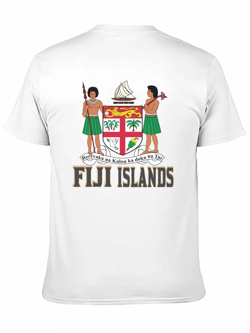 Fiji Islands Coat of Arms Black T-Shirt
