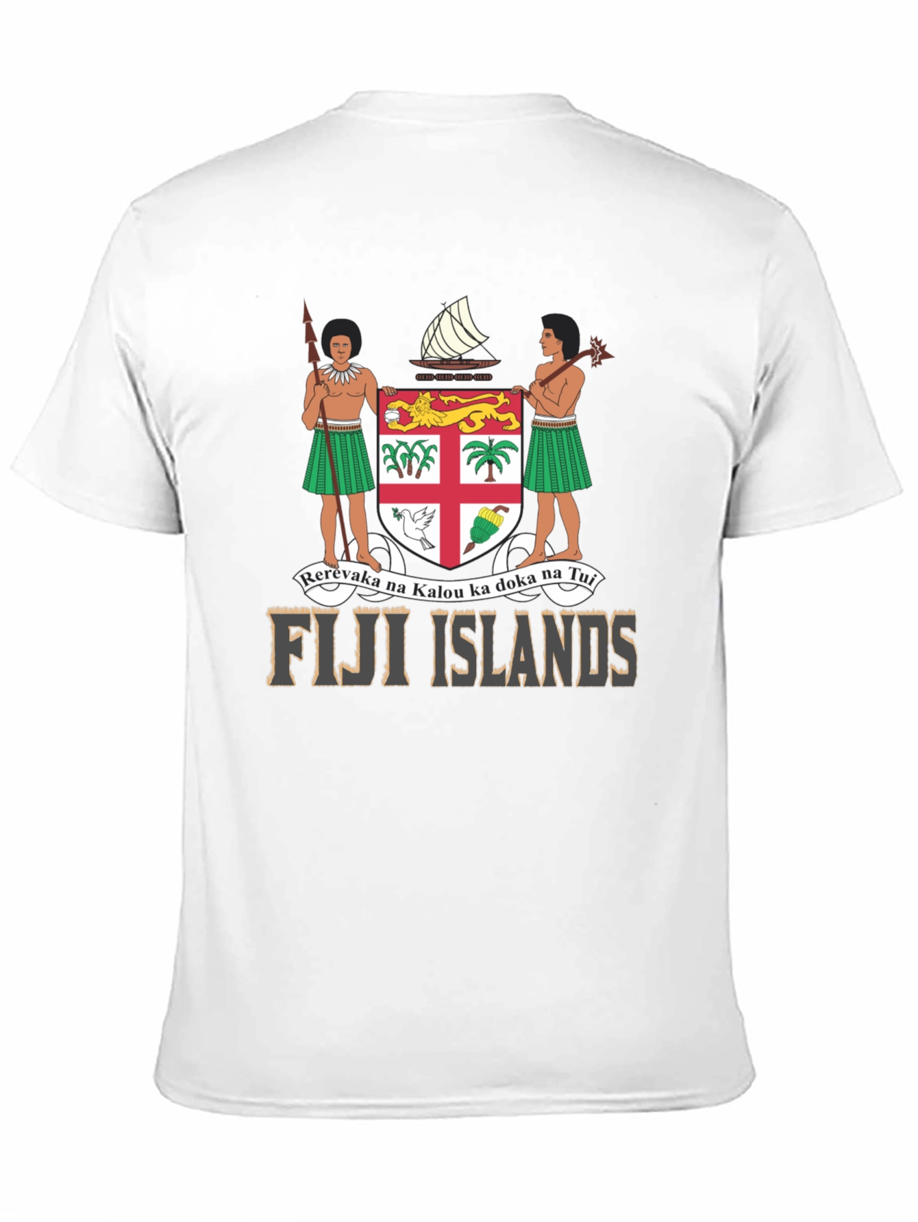 Fiji Islands Coat of Arms Black T-Shirt