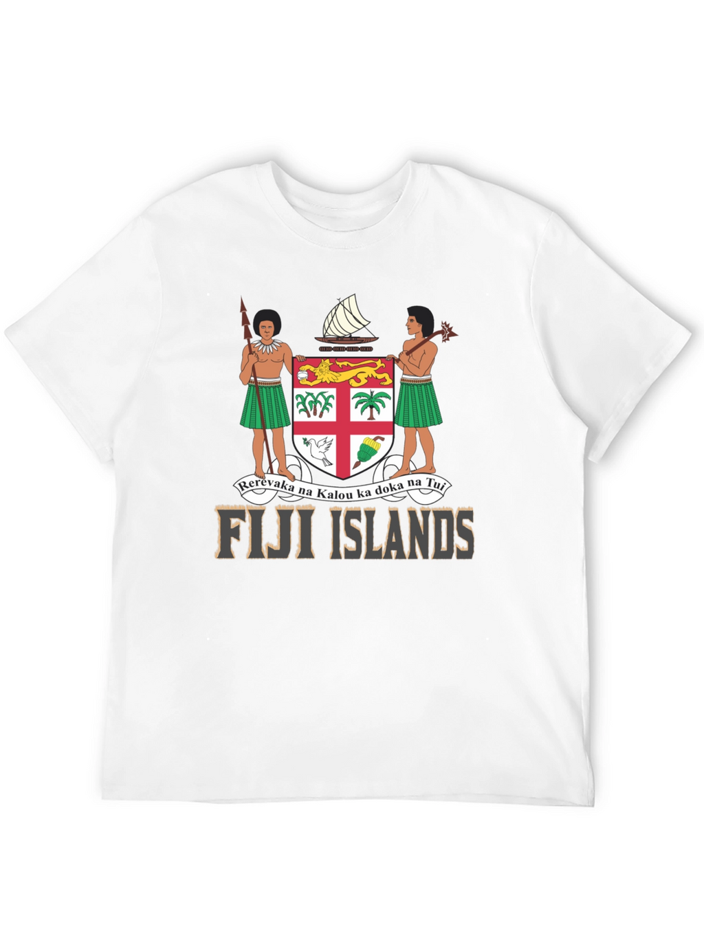Fiji Islands Coat of Arms Black T-Shirt
